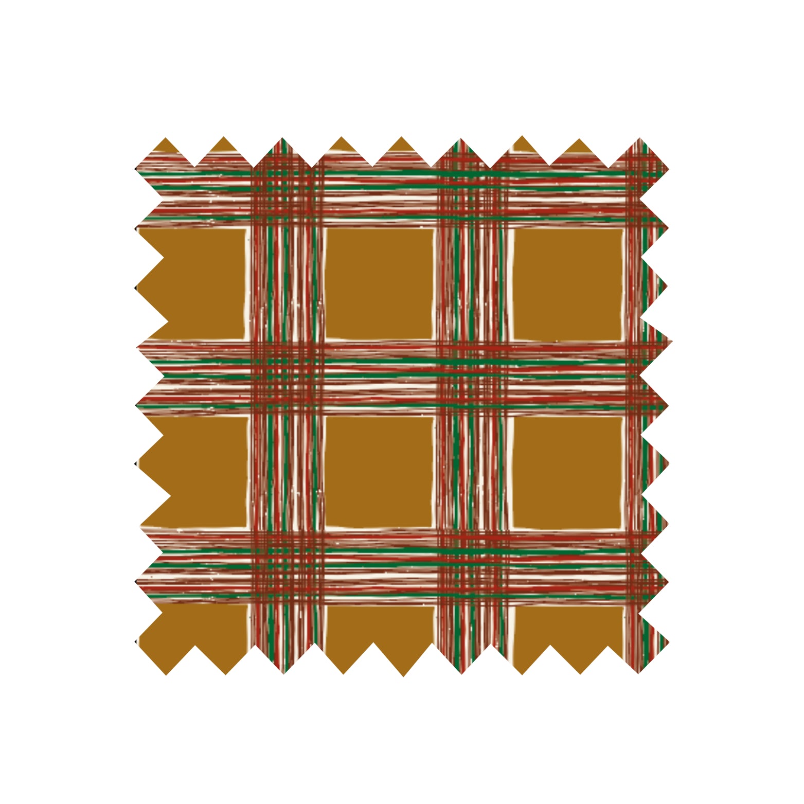 Remnant - 152cm x 132cm - Mustard Checks - Cotton Linen Blend