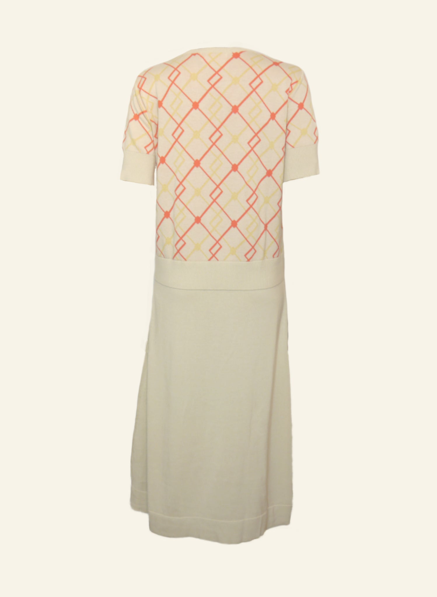 Archive Sale - Size S - Otti - Knitted Dress - Cream Argyle