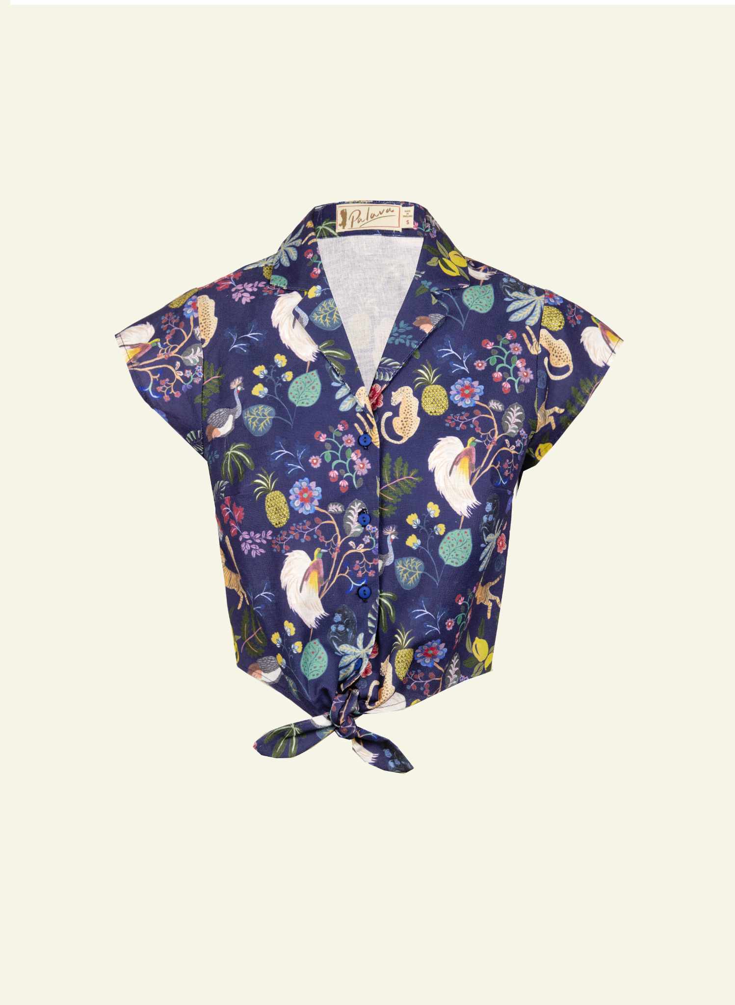 Peggy Top - Navy Paradise Garden