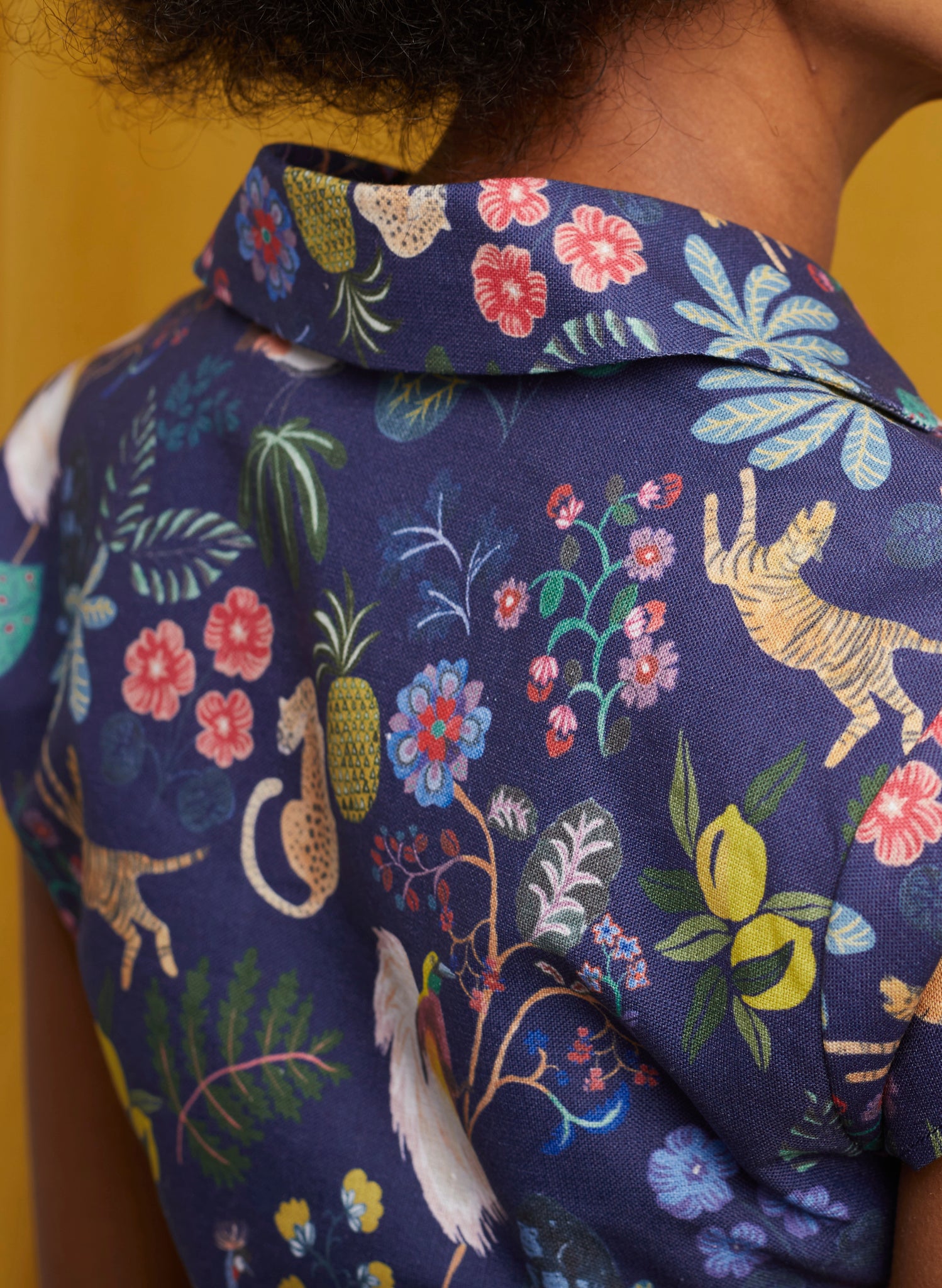 Peggy Top - Navy Paradise Garden