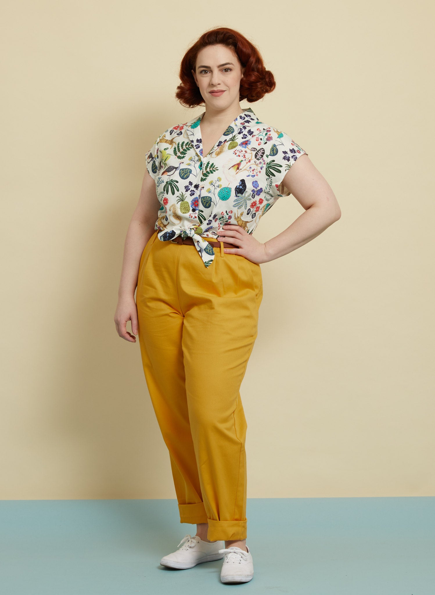 Paradise Garden Tie-Waist Top | Cotton & Linen | Made in UK