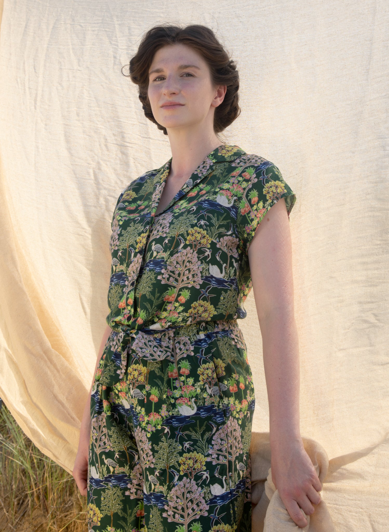 Peggy Top - Dark Green Botanical Gardens