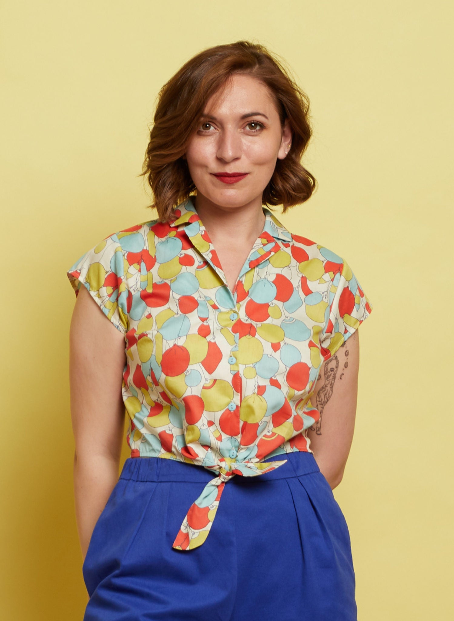 Colourful Buoys Tie-Waist Top | Organic Cotton | Made in UK