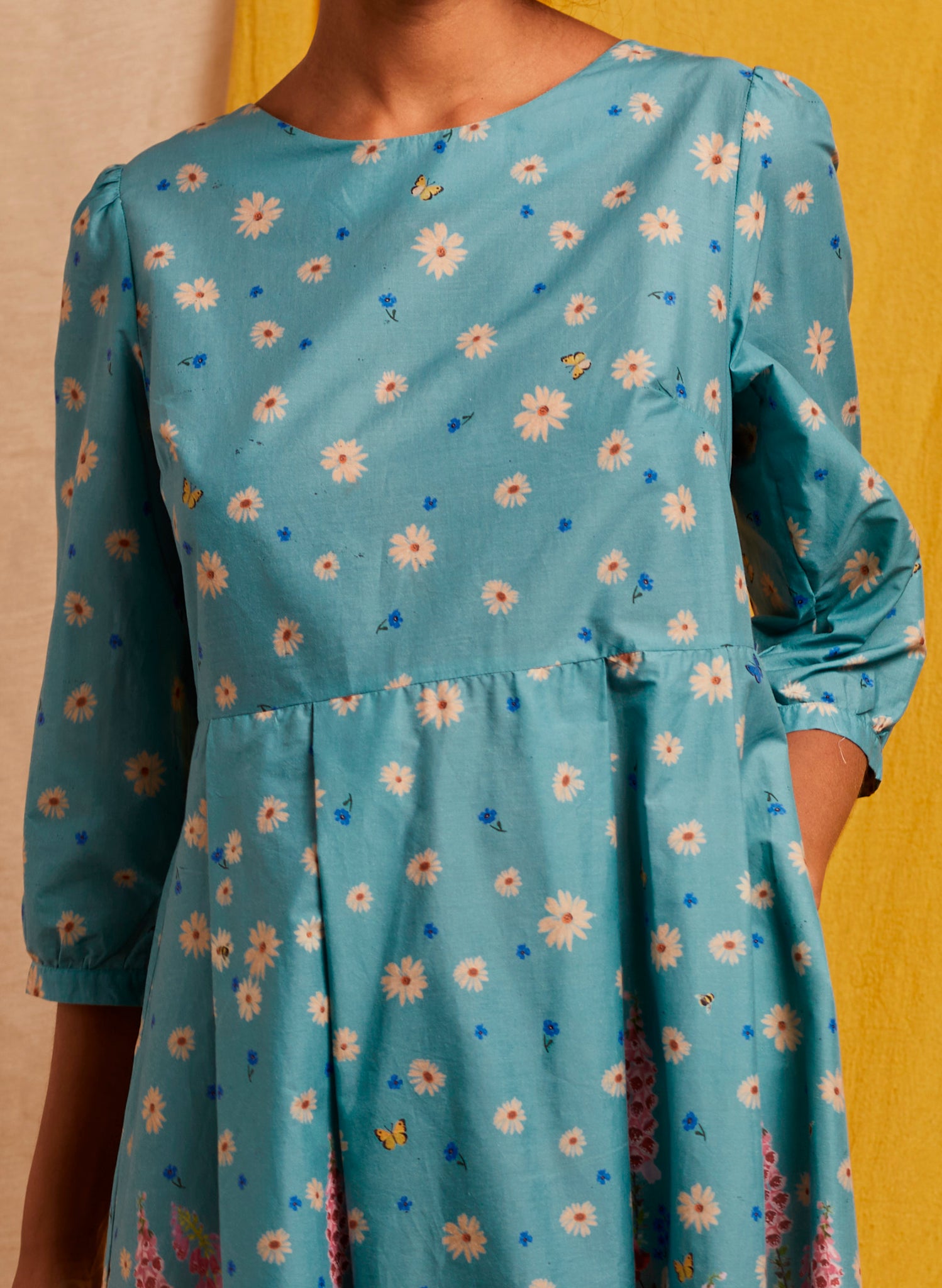 Philippa Dress - Teal Foxgloves