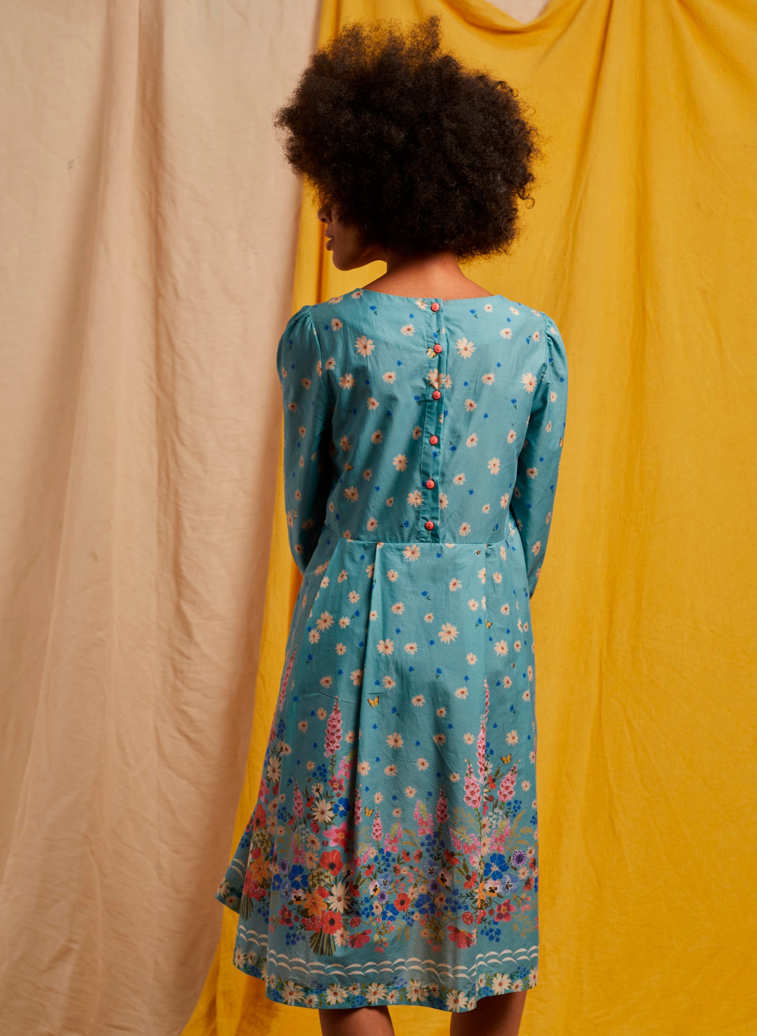 Philippa Dress - Teal Foxgloves