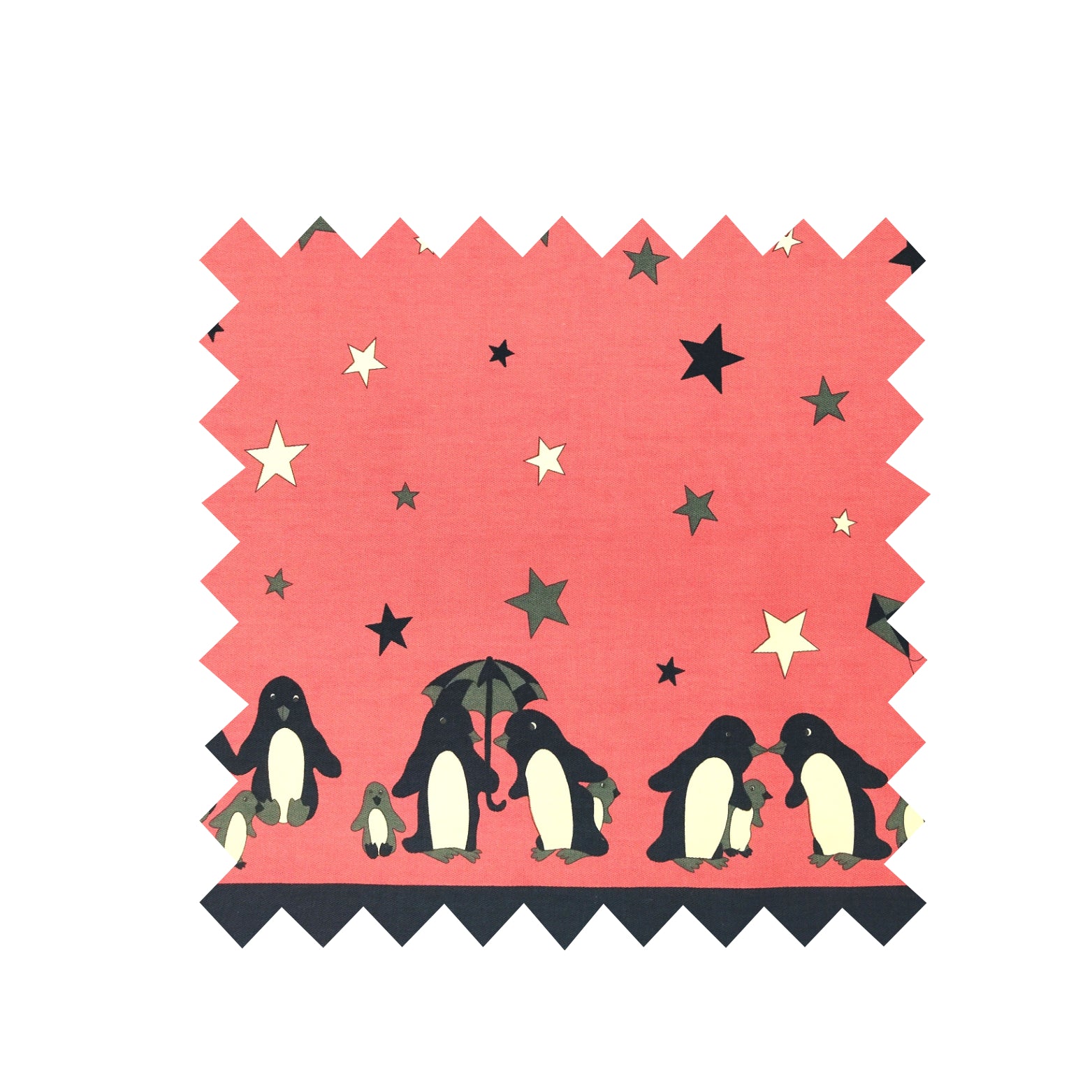 Remnant - 74cm - Pink Penguin Fabric - Cotton twill Fabric