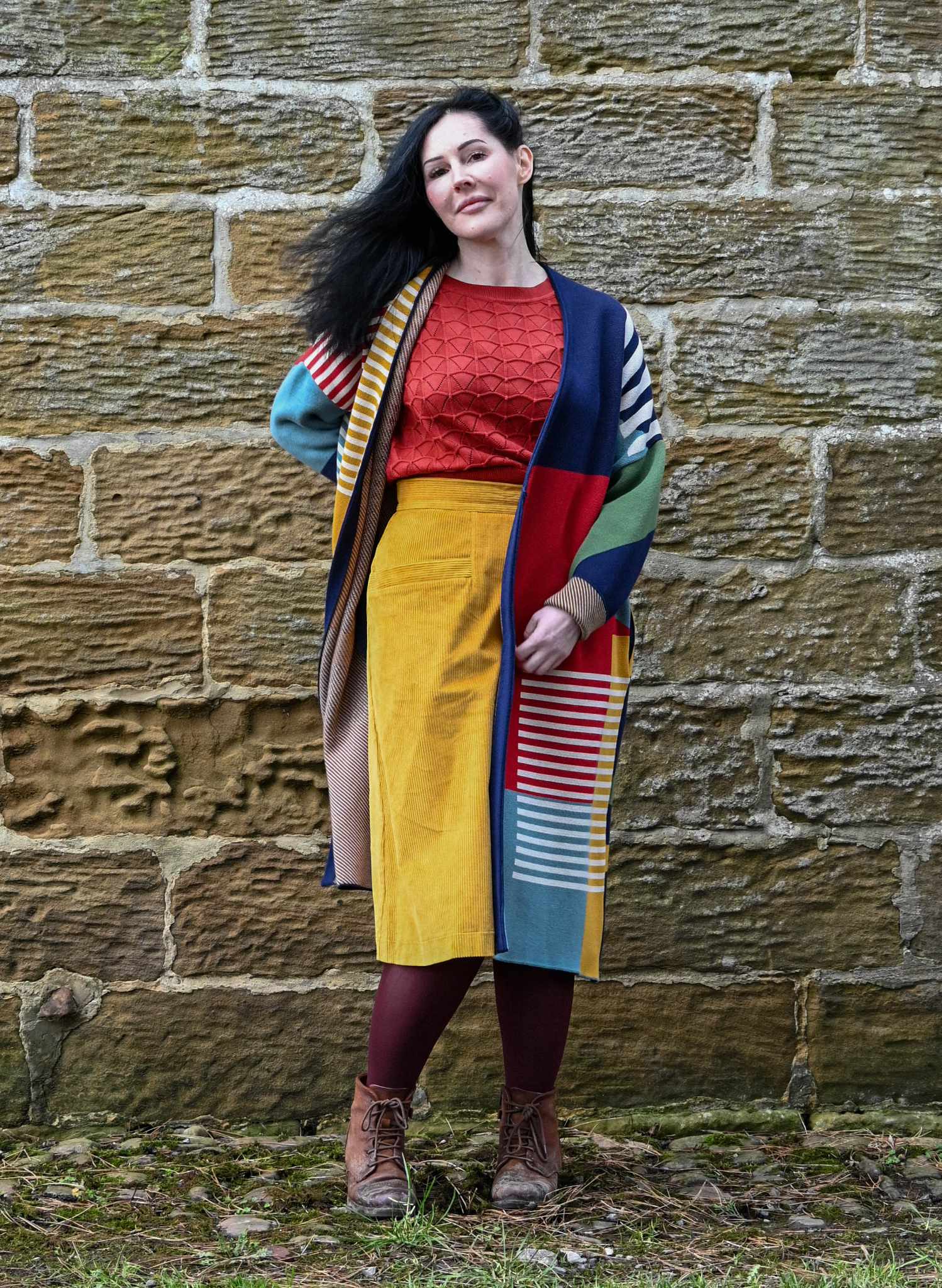 Cora - Mustard Corduroy Skirt