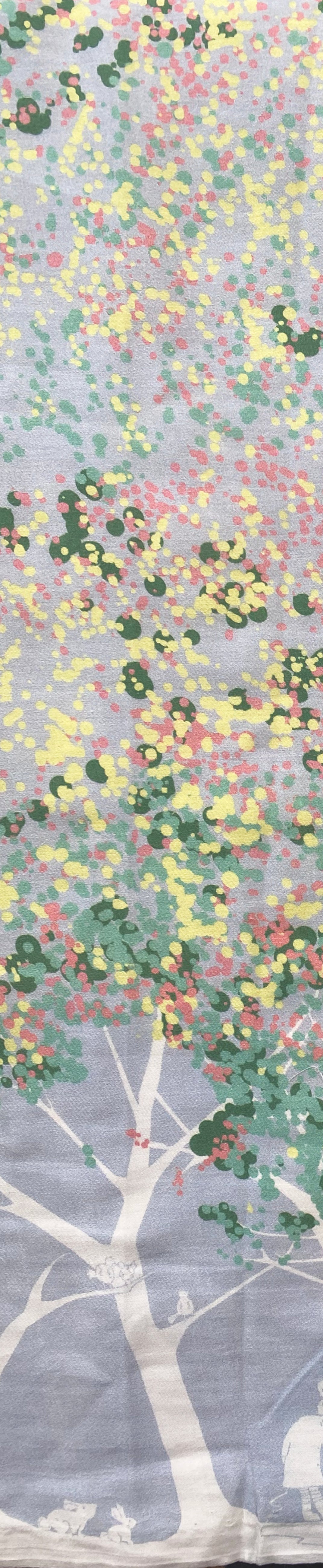 Remnant - 69x81cm - Gray Summer Orchard Poppy - Tencel