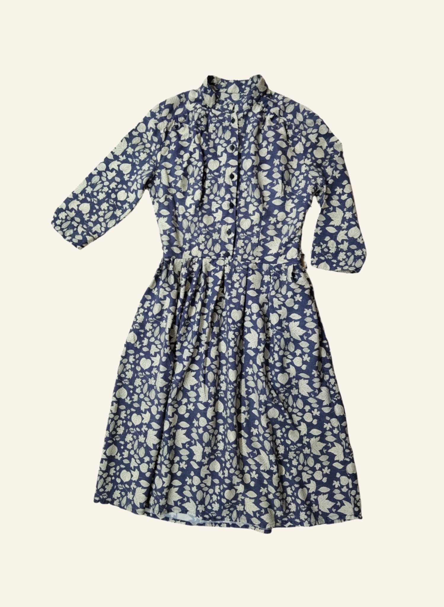 PRE LOVED - Cynthia Dress - Navy Autumn Leaves