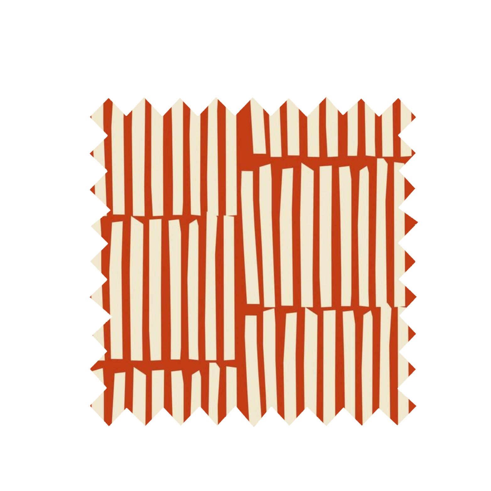 Remnant - 150cm x 99cm - Red Box Stripe - Cotton Linen Blend - Fabric