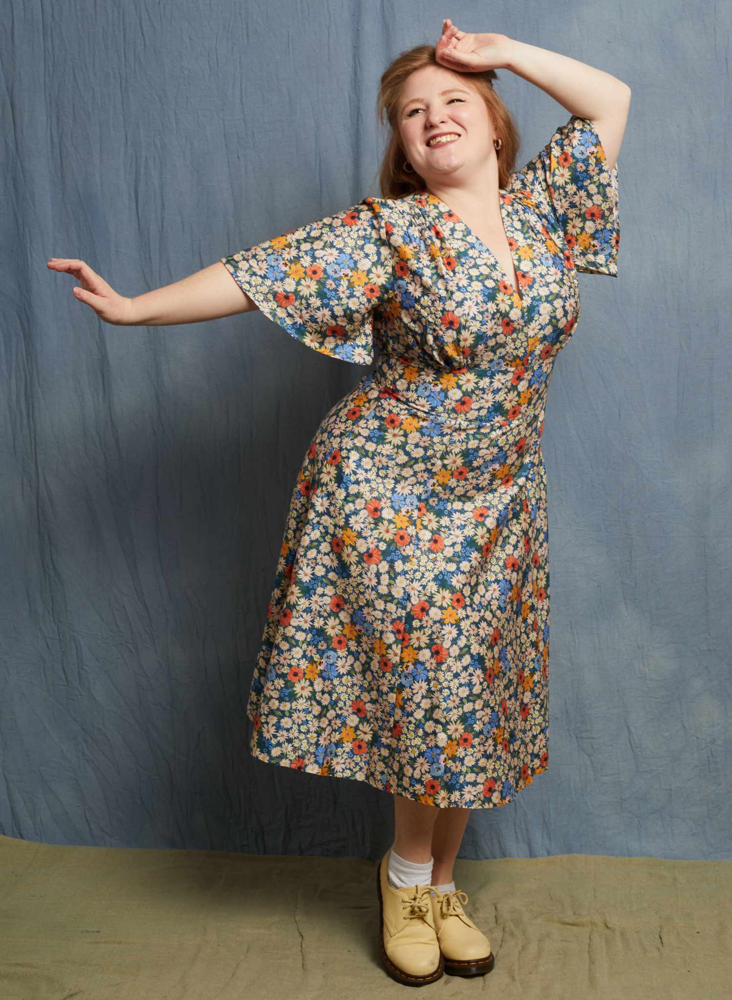 Rita Dress - Blue Ditsy Daisy
