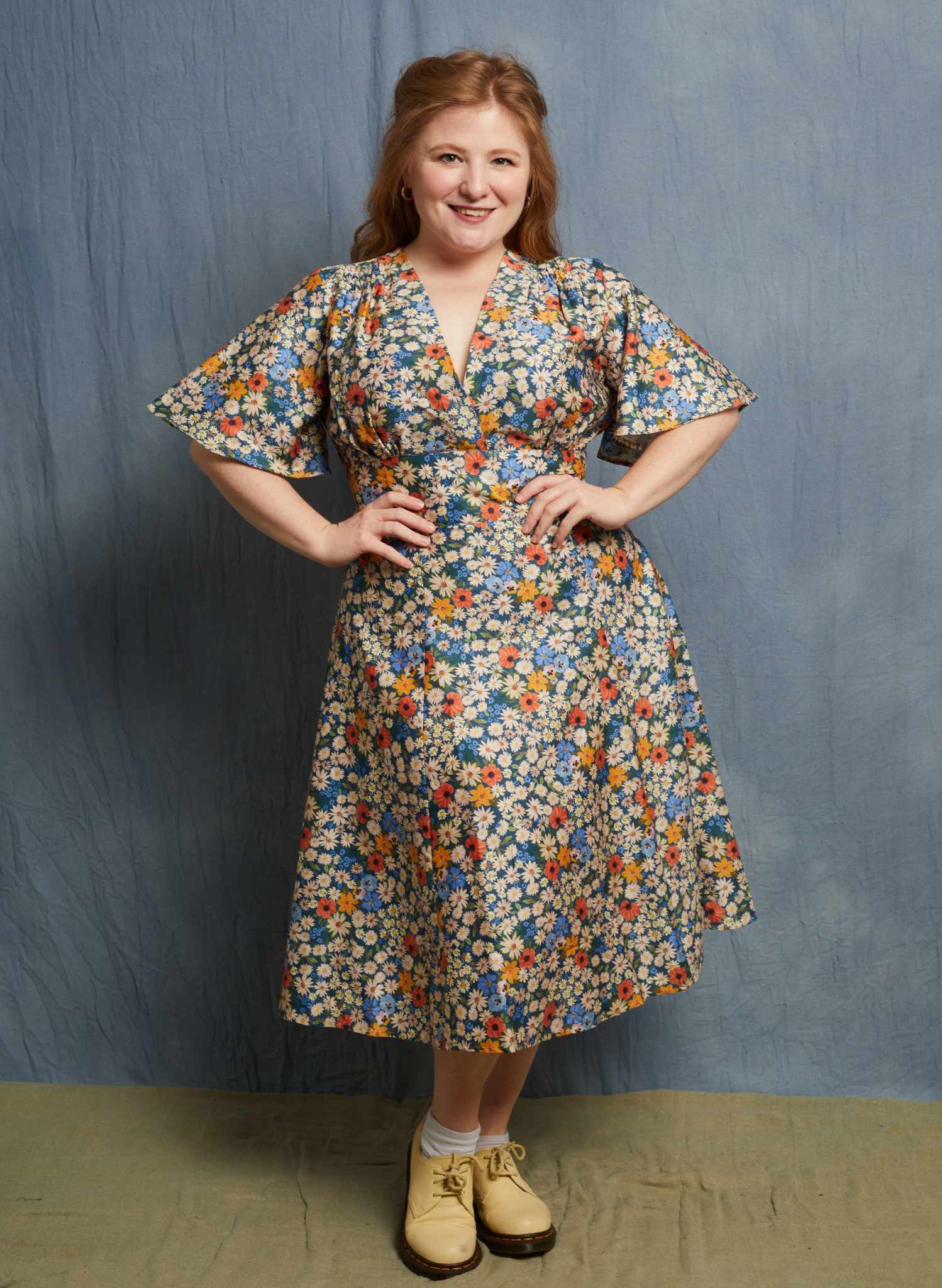 Rita Dress - Blue Ditsy Daisy
