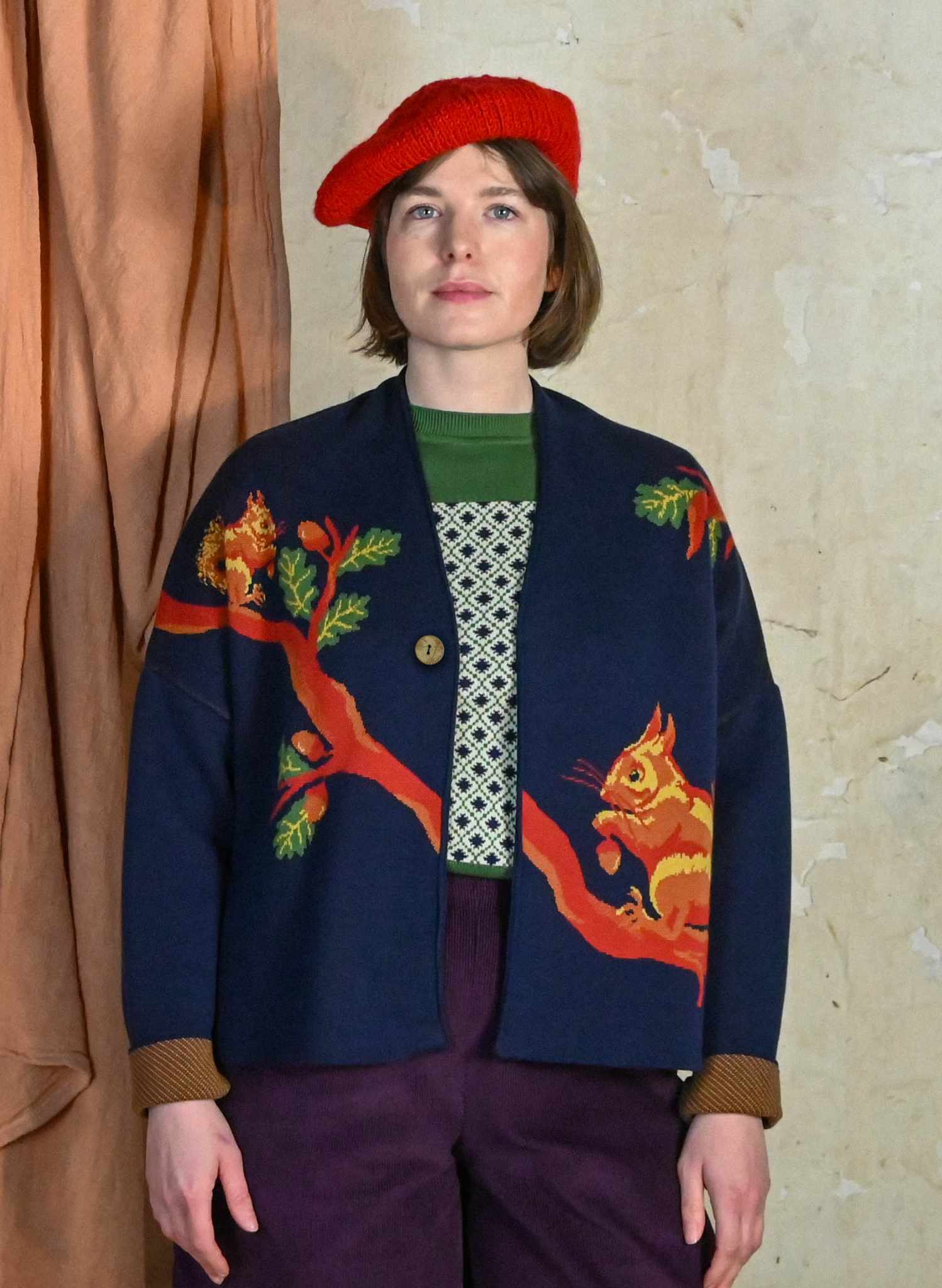 Rosalind - Navy Squirrel Kimono