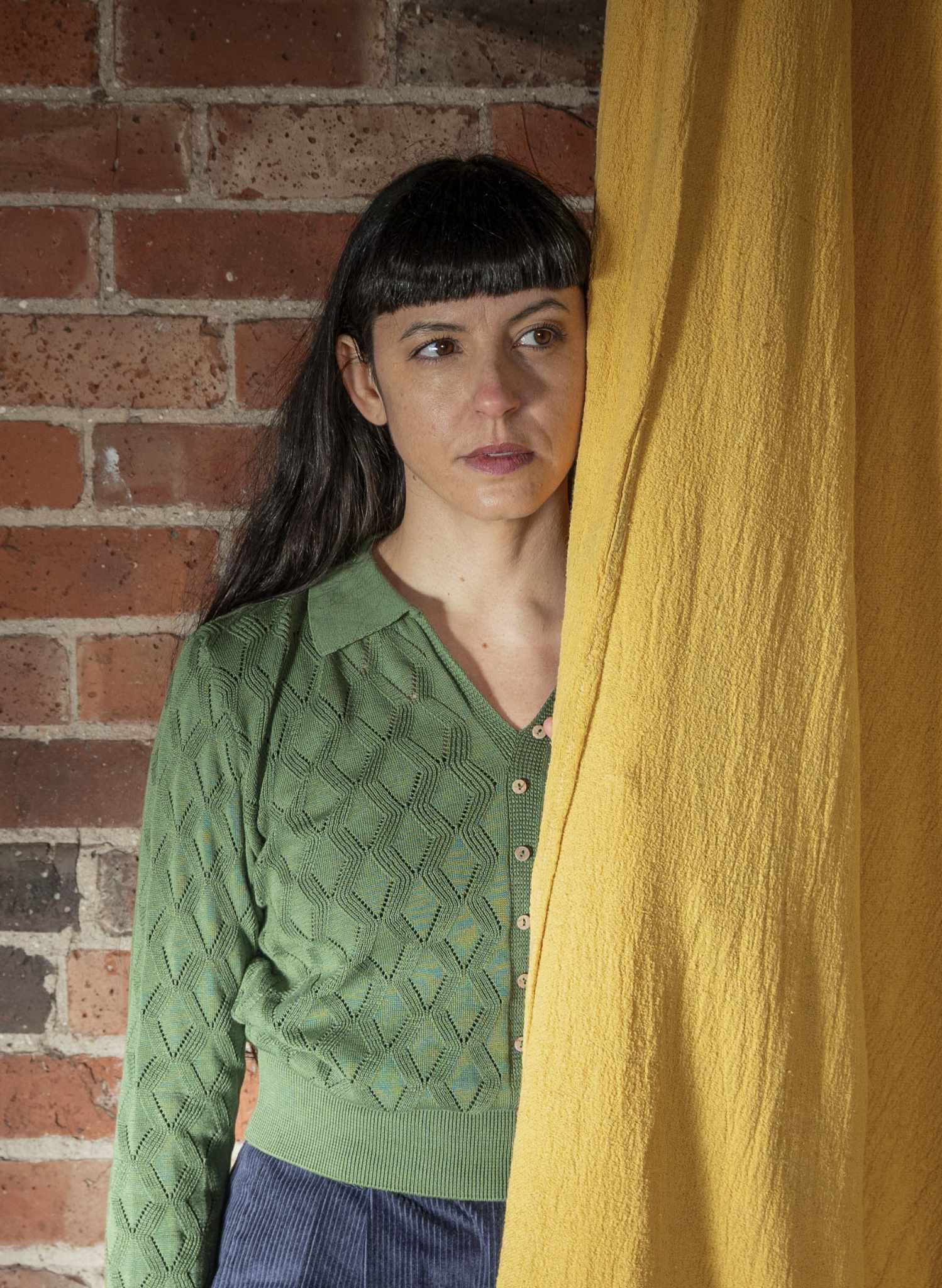 Rosie - Green Pointelle Top