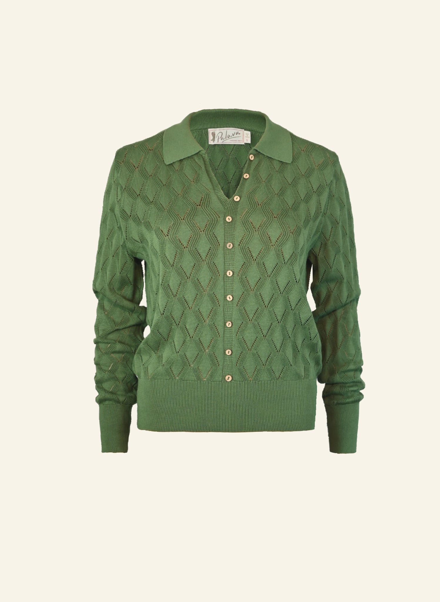 Rosie - Green Pointelle Top