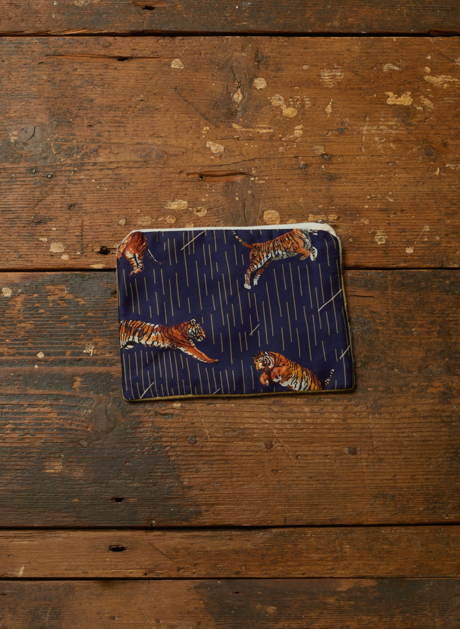 Zip Pouch- Small - Navy Tigers