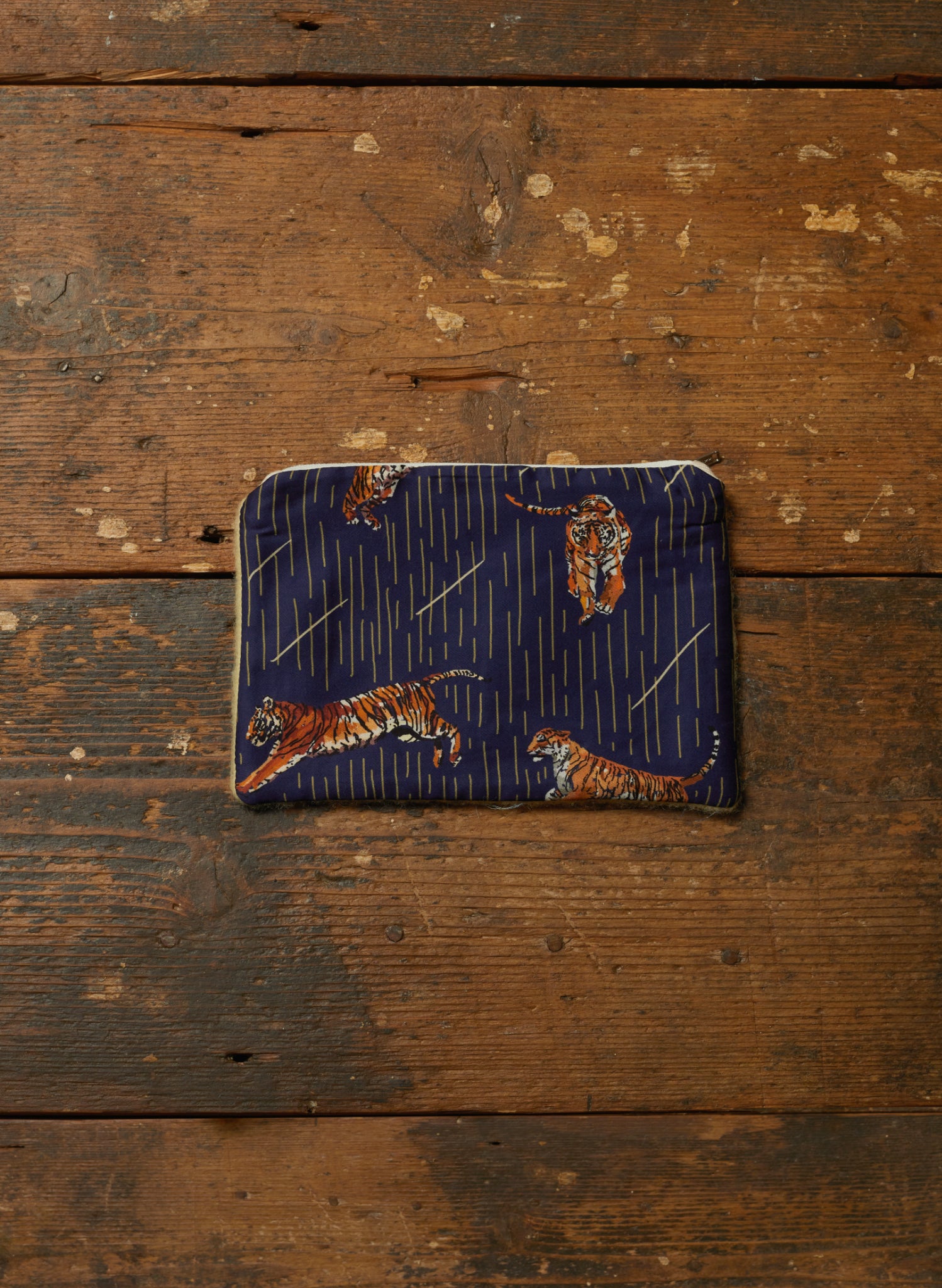 Zip Pouch- Small - Navy Tiger