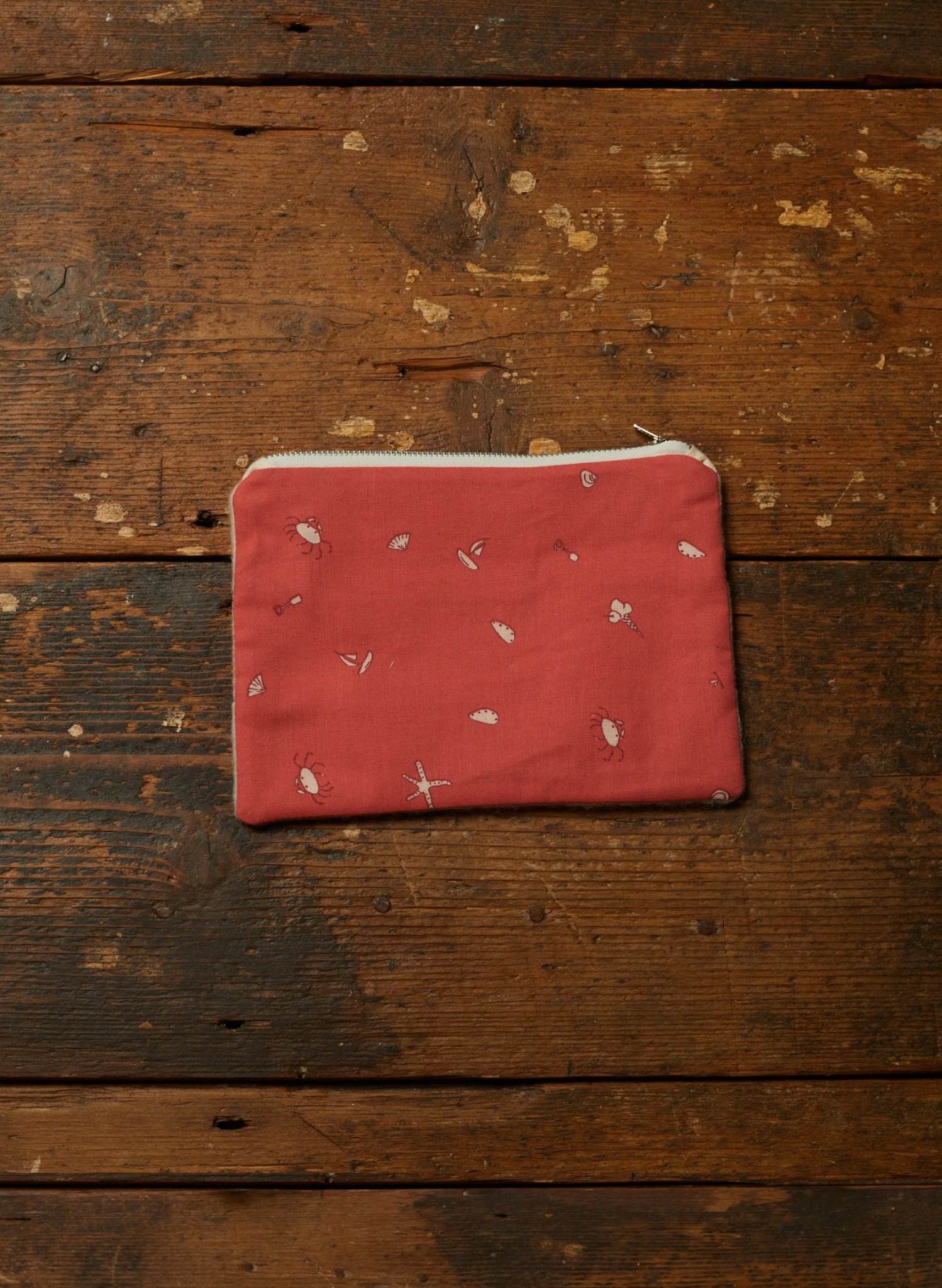 Zip Pouch- Small - Poppy Seaside