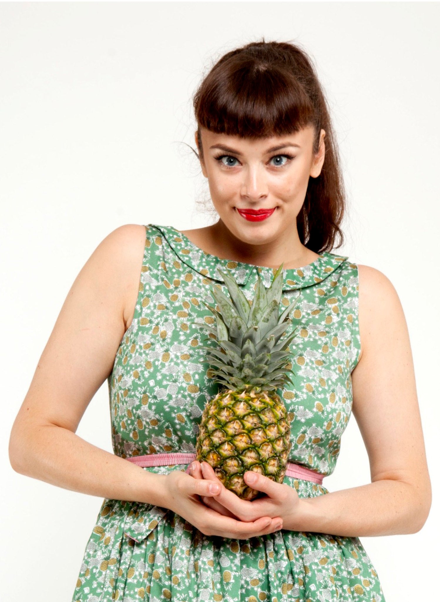PRE LOVED - Iris Pinafore Dress - Pineapple print - Size S
