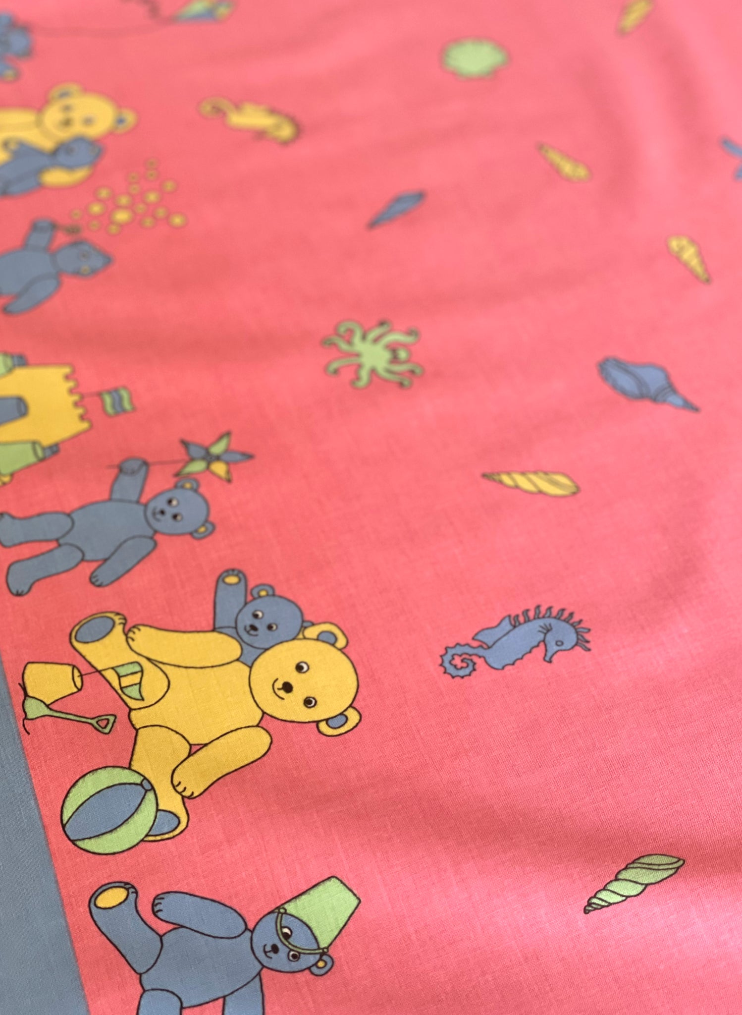 Seaside Bear Pink - Cotton