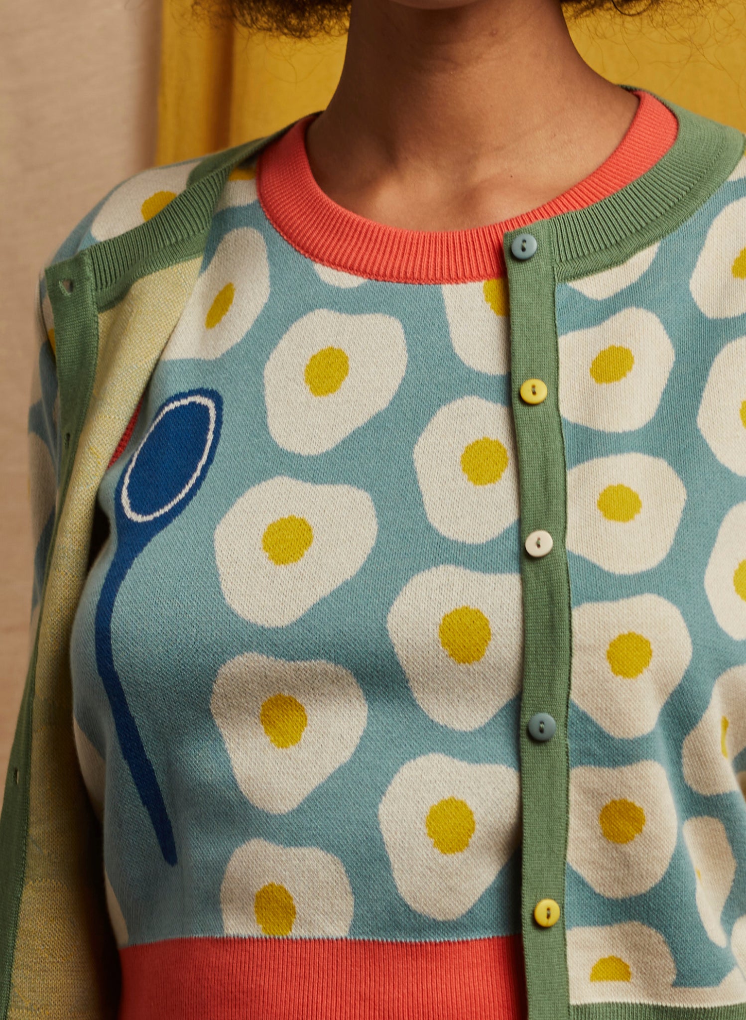 Shirley - Teal Egg and Spoon Waistcoat