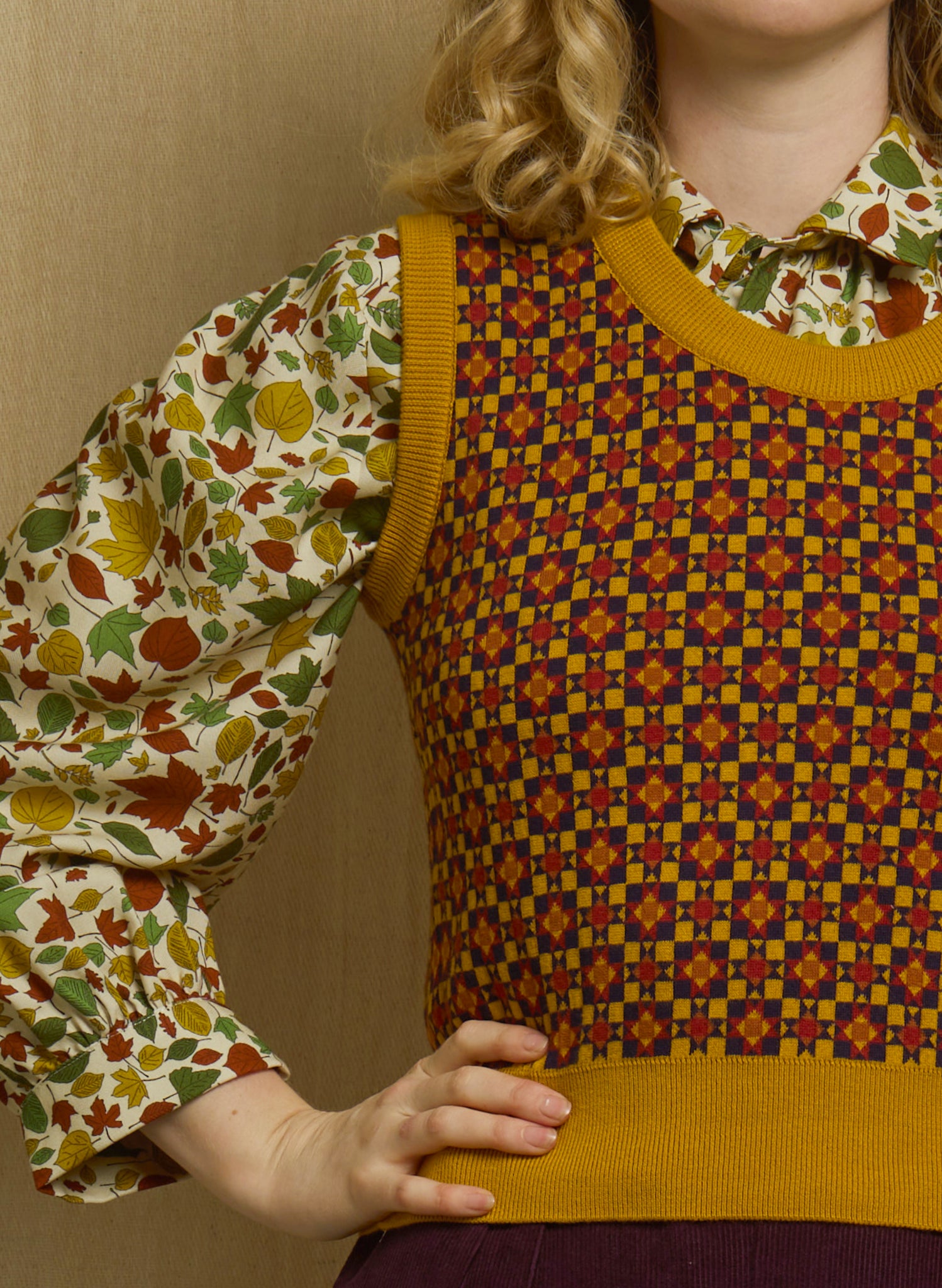 Shirley - Mustard Patchwork Tank Top