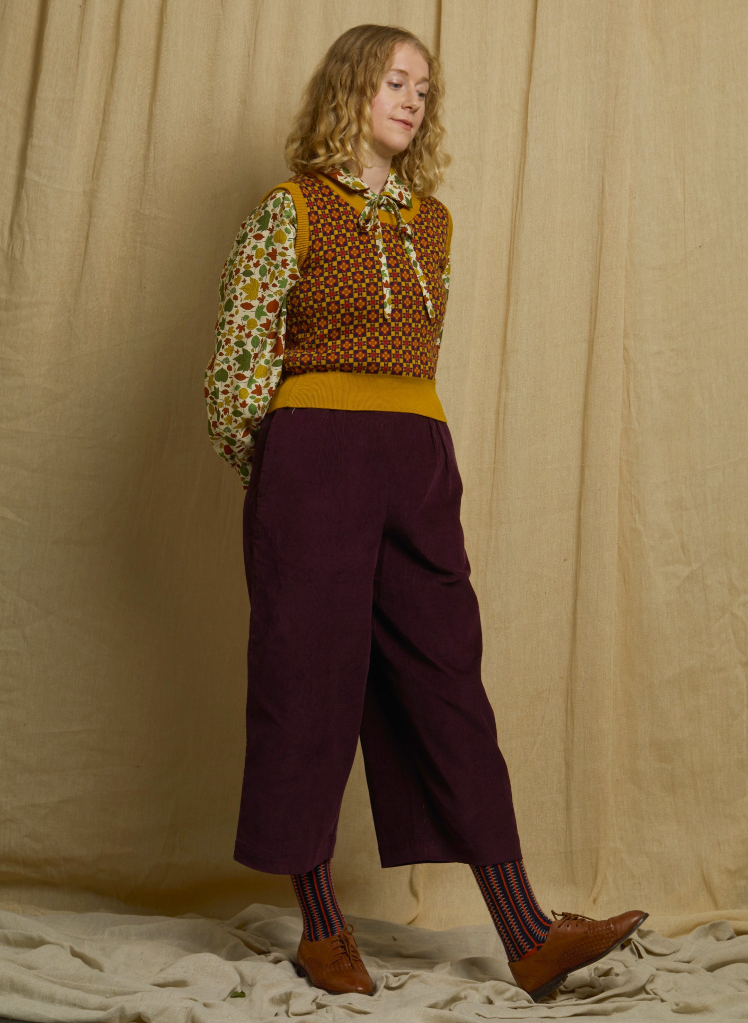 Shirley - Mustard Patchwork Tank Top