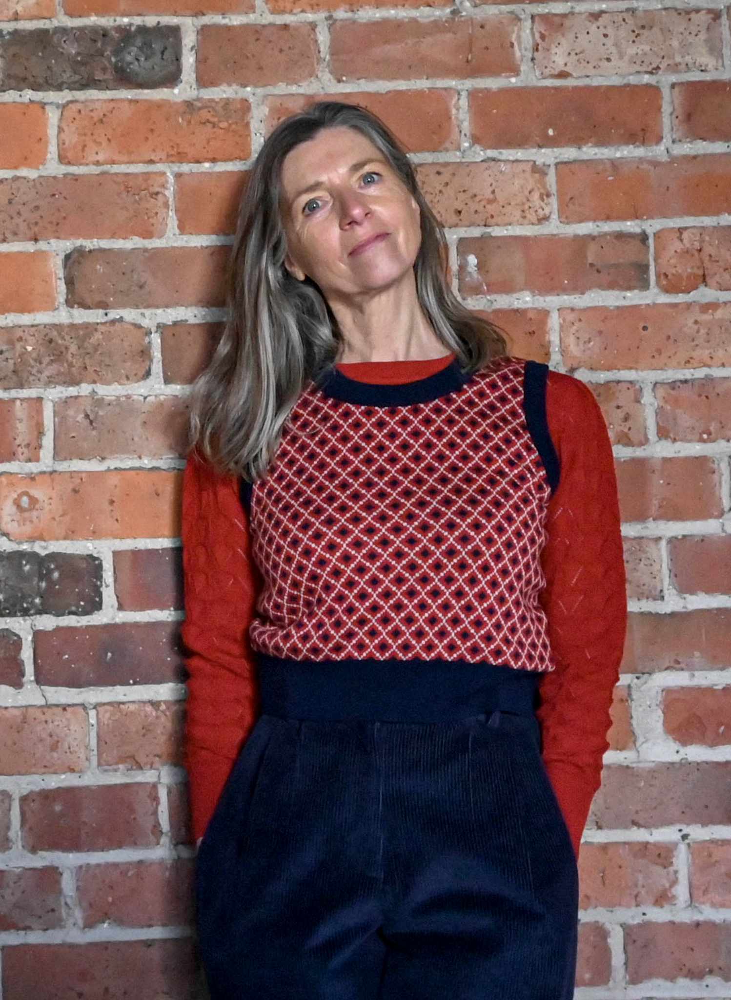 Shirley - Navy Tiles Tank Top