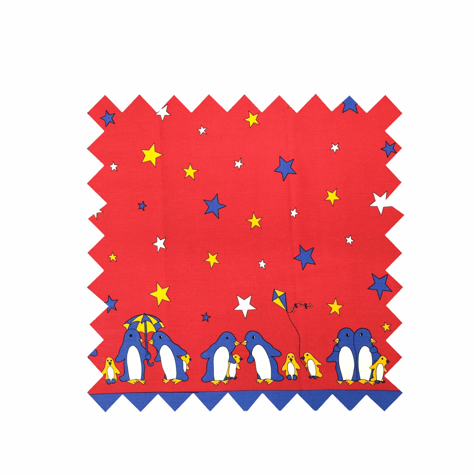 Remnant - 2m - Red Penguin Fabric - Cotton twill Fabric