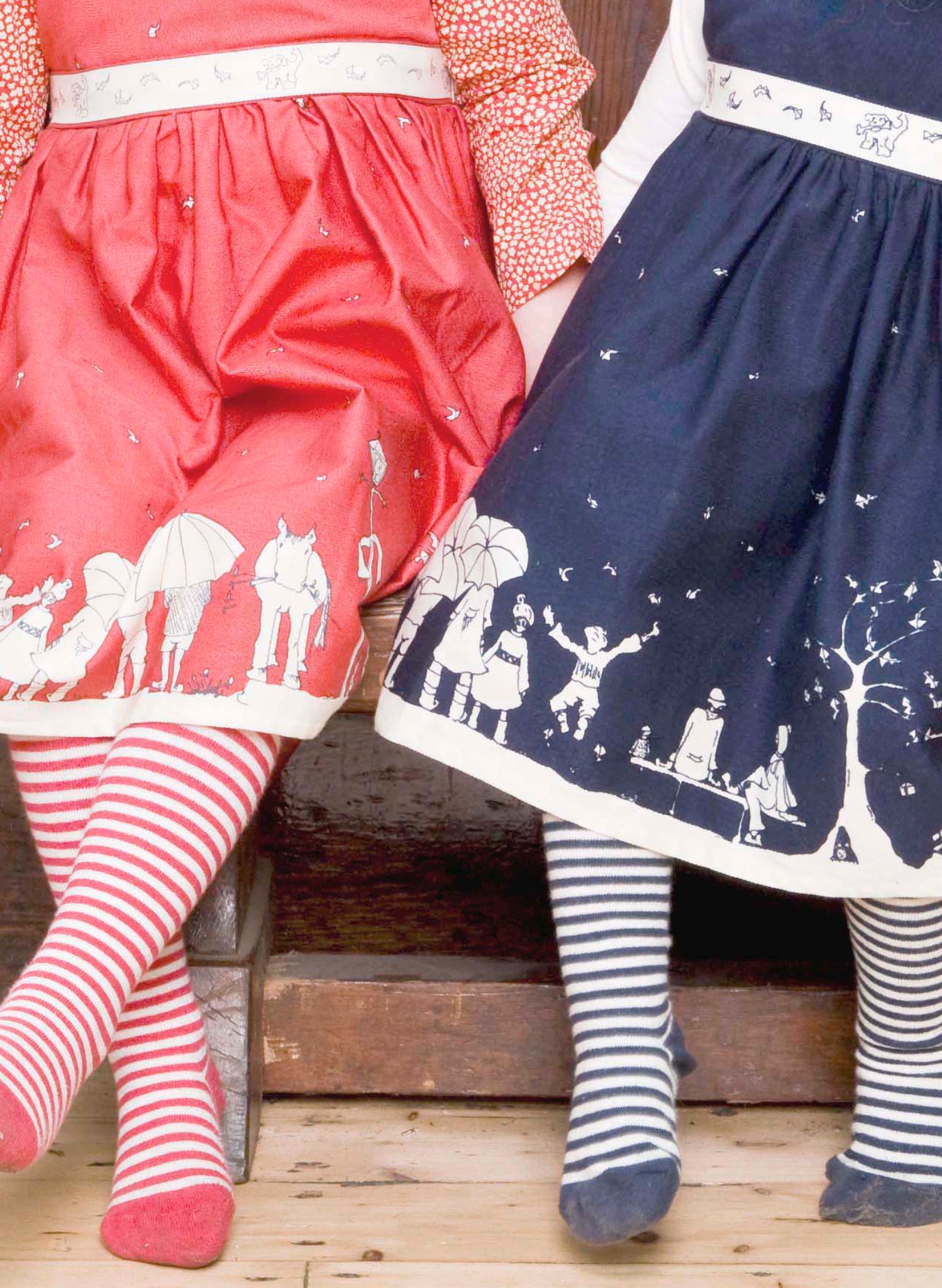 Baby Tights - Navy / Cream Stripe