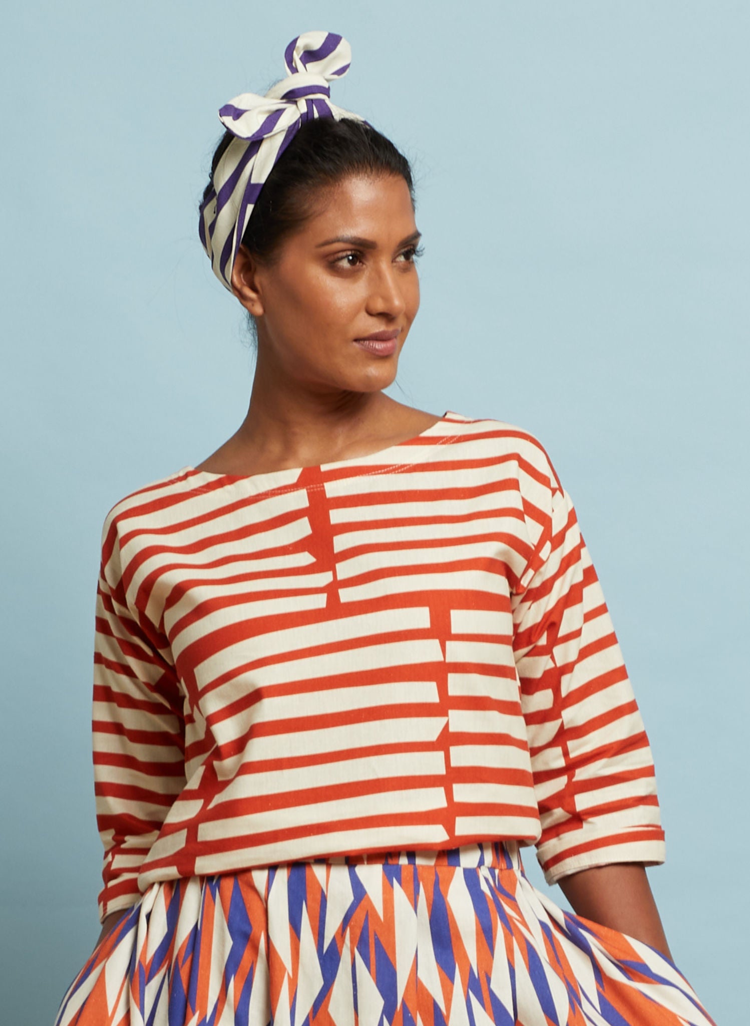 Tina Top - Red Box Stripe