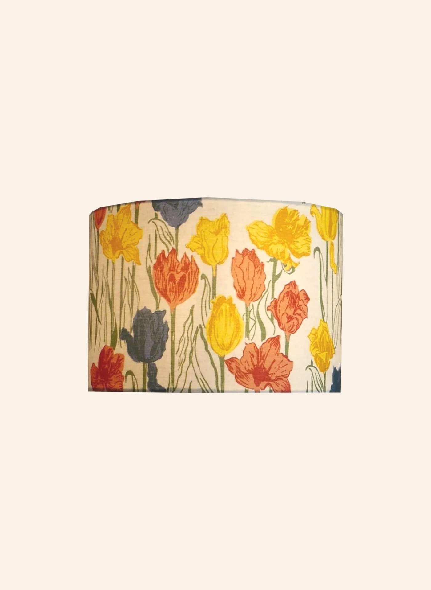 Drum Lampshade - Ivory Tulips