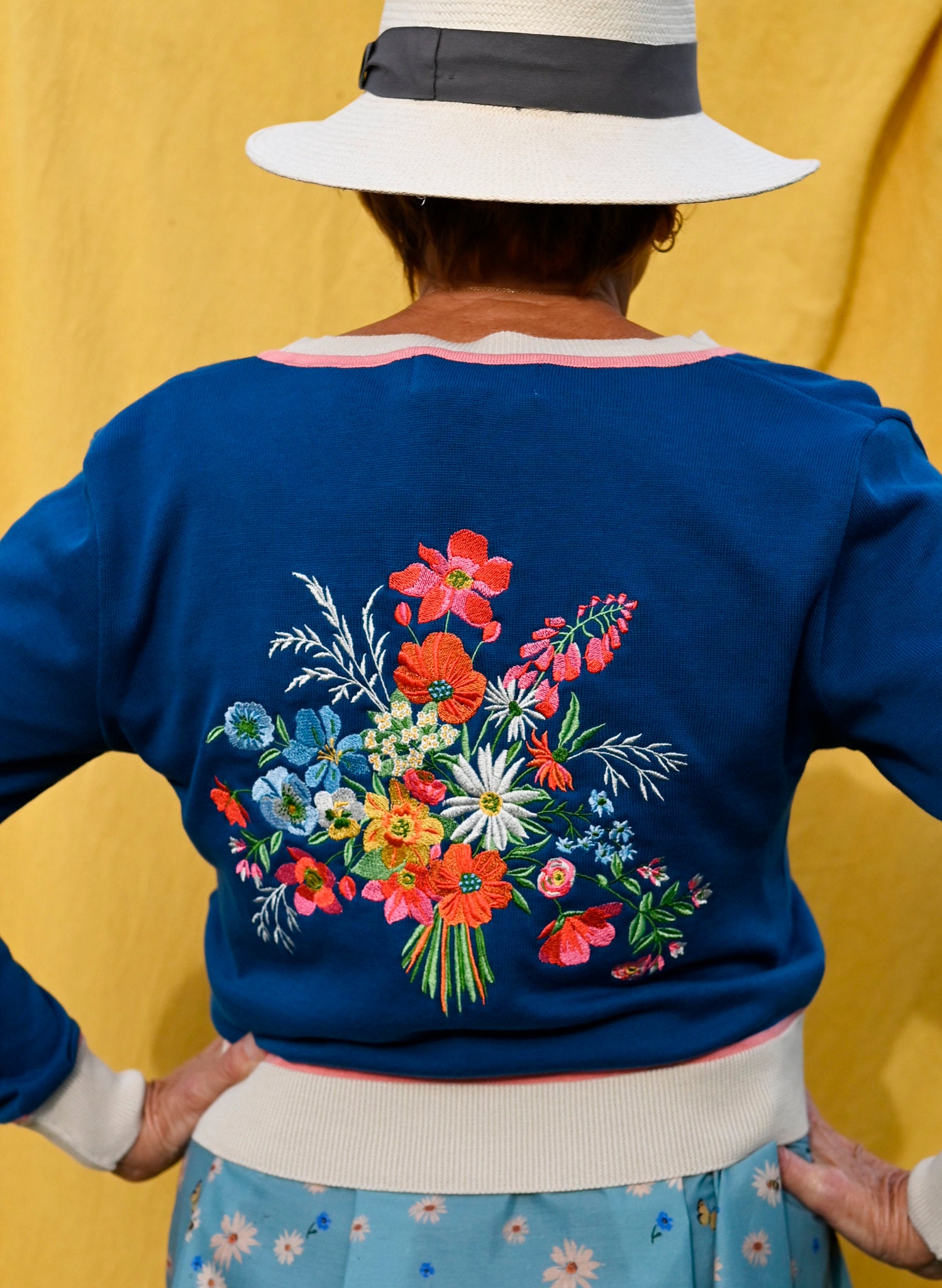 Vera - Blue Posies Cardigan