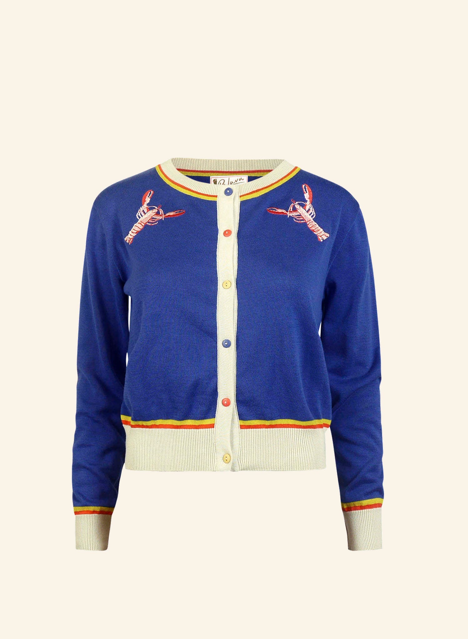 Archive Sale -Size S - Vera Cardigan - Blue Lobsters