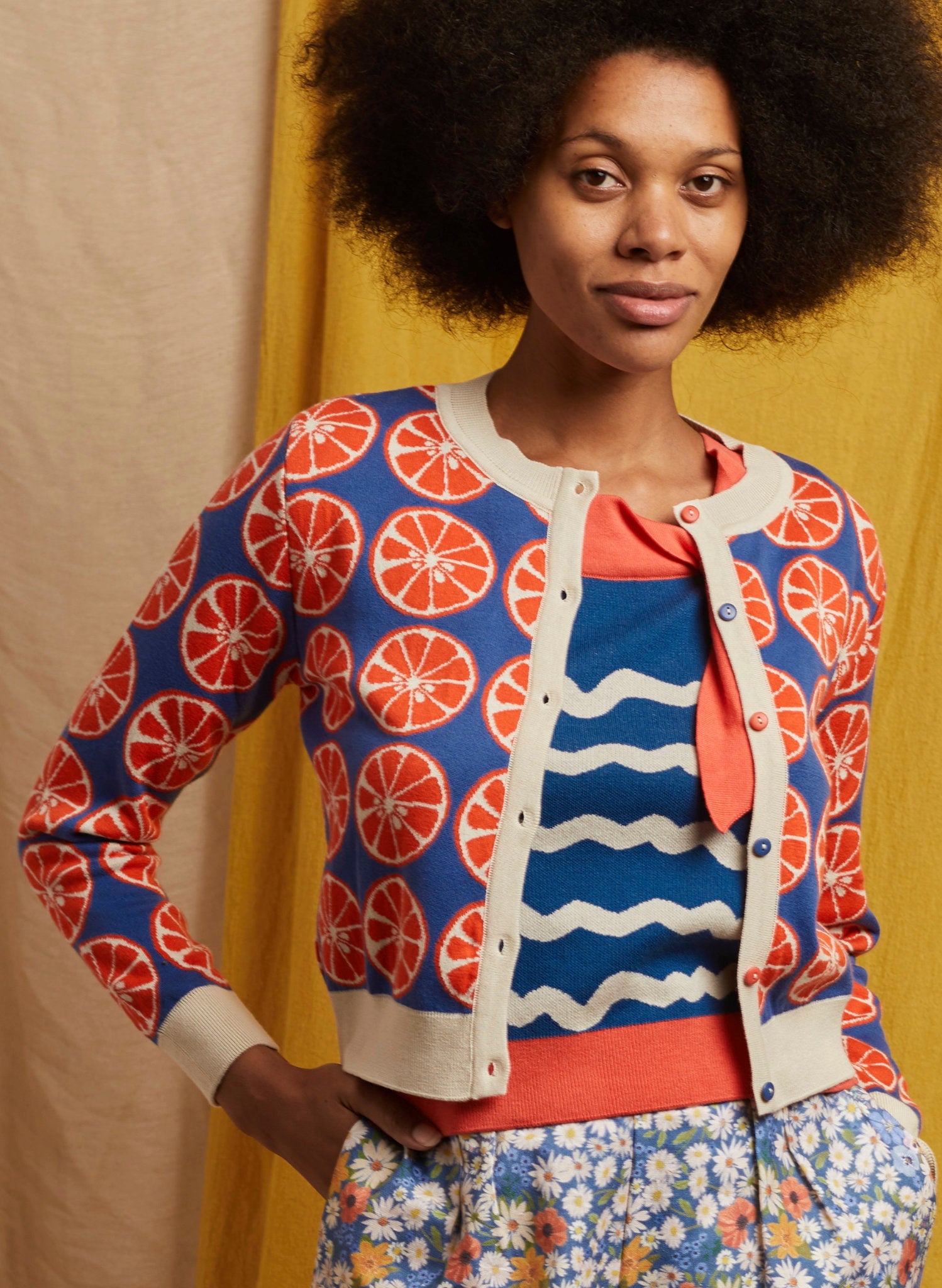 Vera - Blue Grapefruit Cardigan