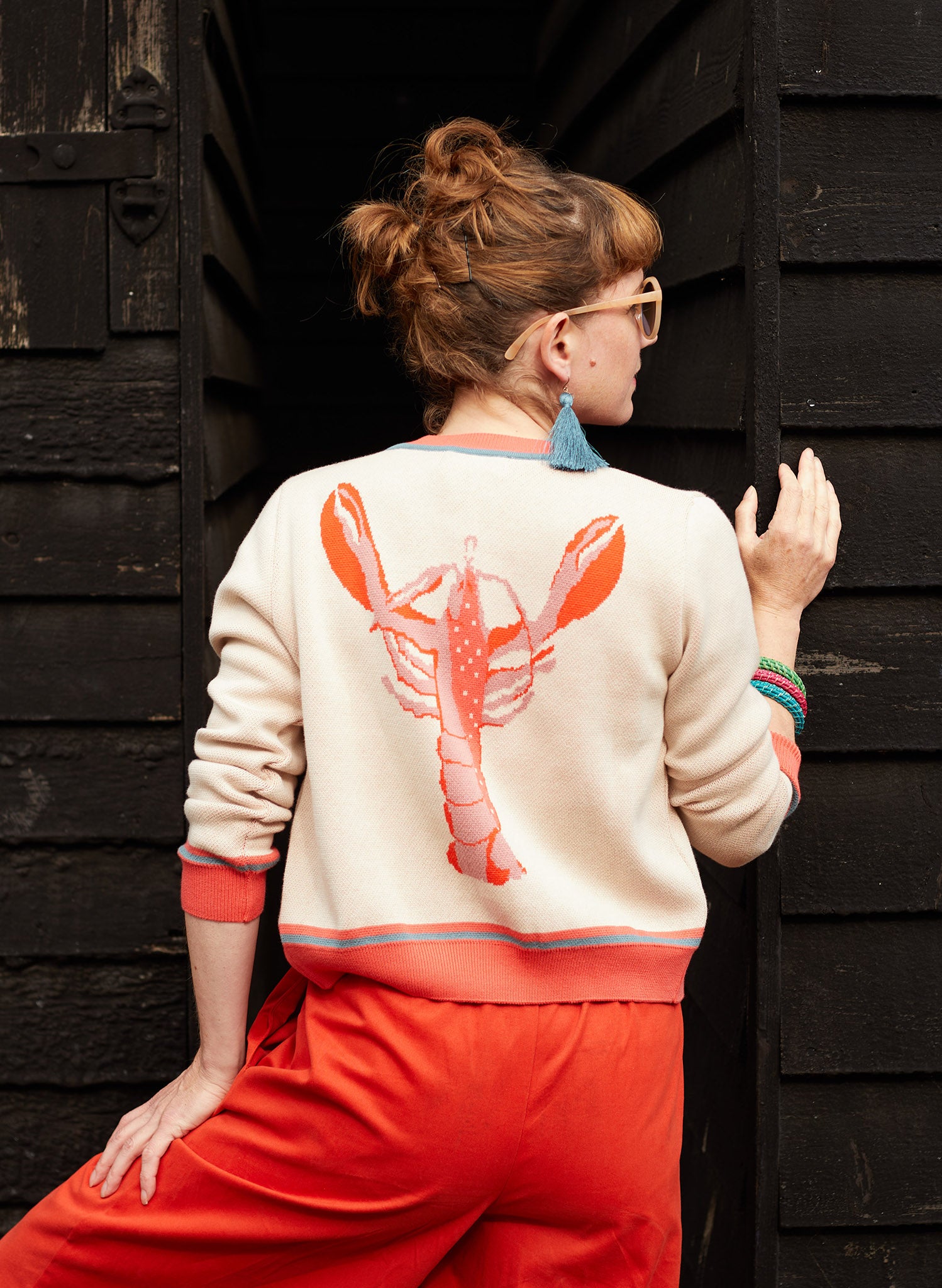 Vera Cardigan - Large Cream Lobster