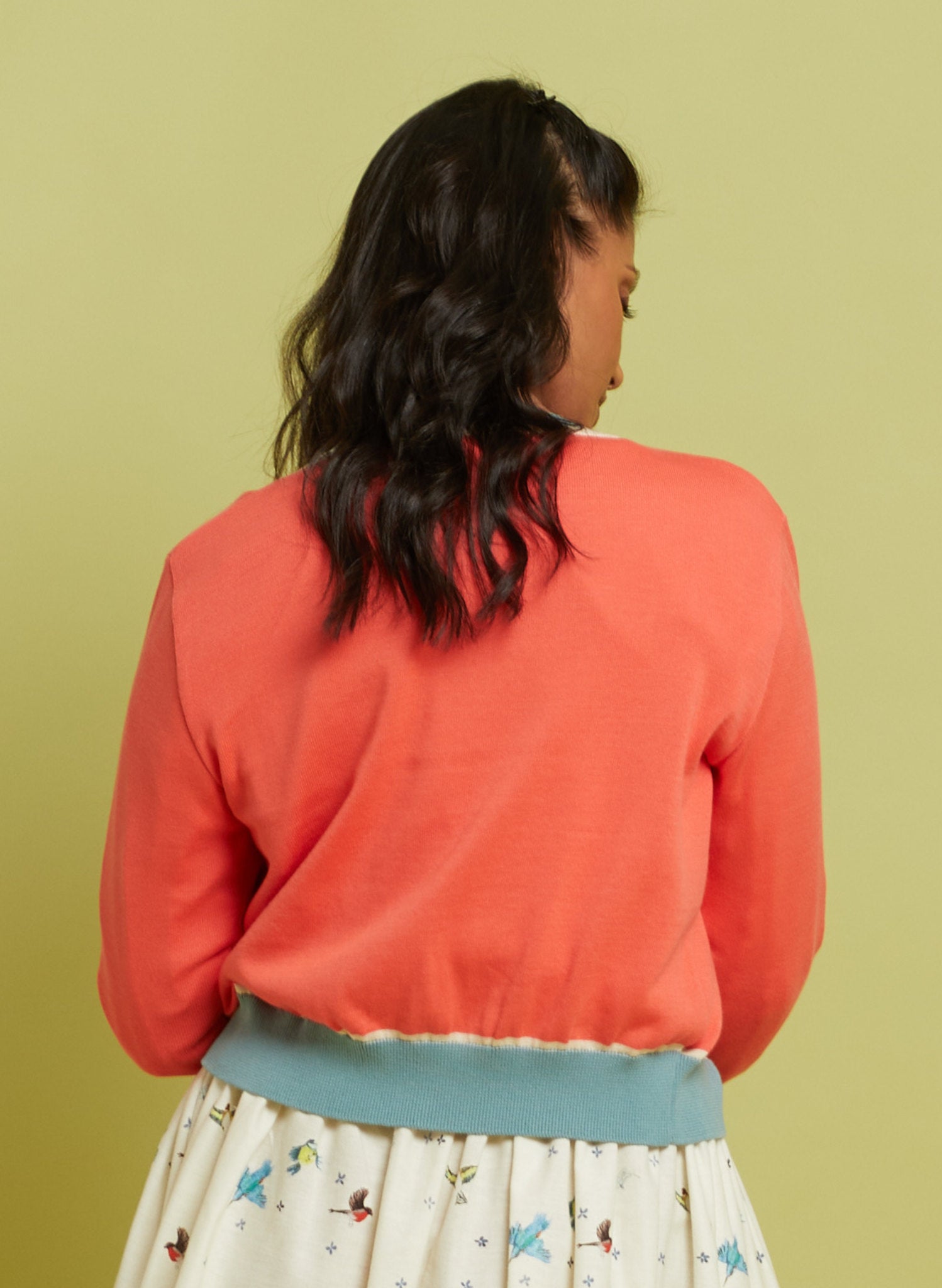 Archive Sale - Size S - Vera Cardigan - Coral Swallows