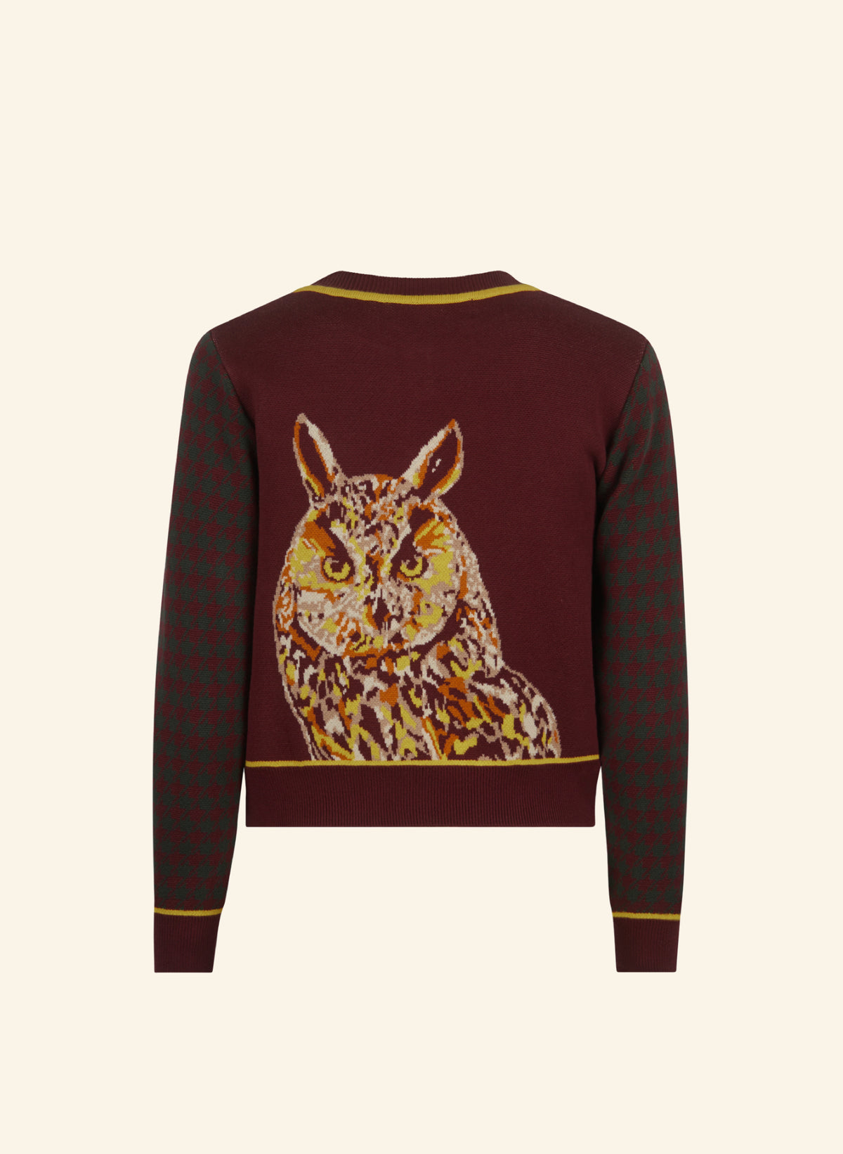 Vera Cardigan - Burgundy Long Eared Owl