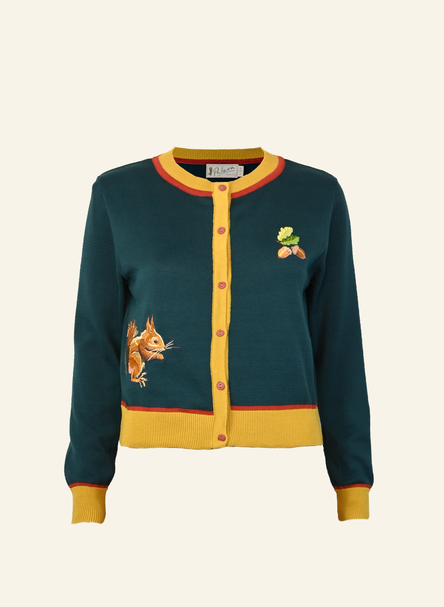 Vera - Teal Squirrel Cardigan