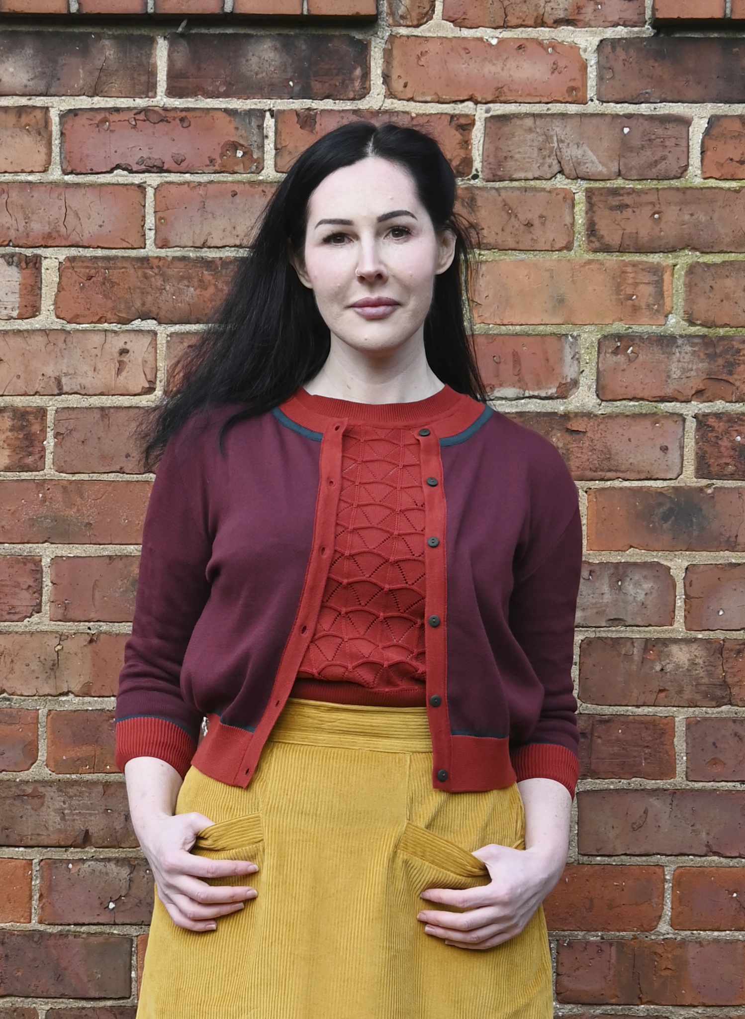 Vera Embroidered Cardigan - Plum Hedgerow
