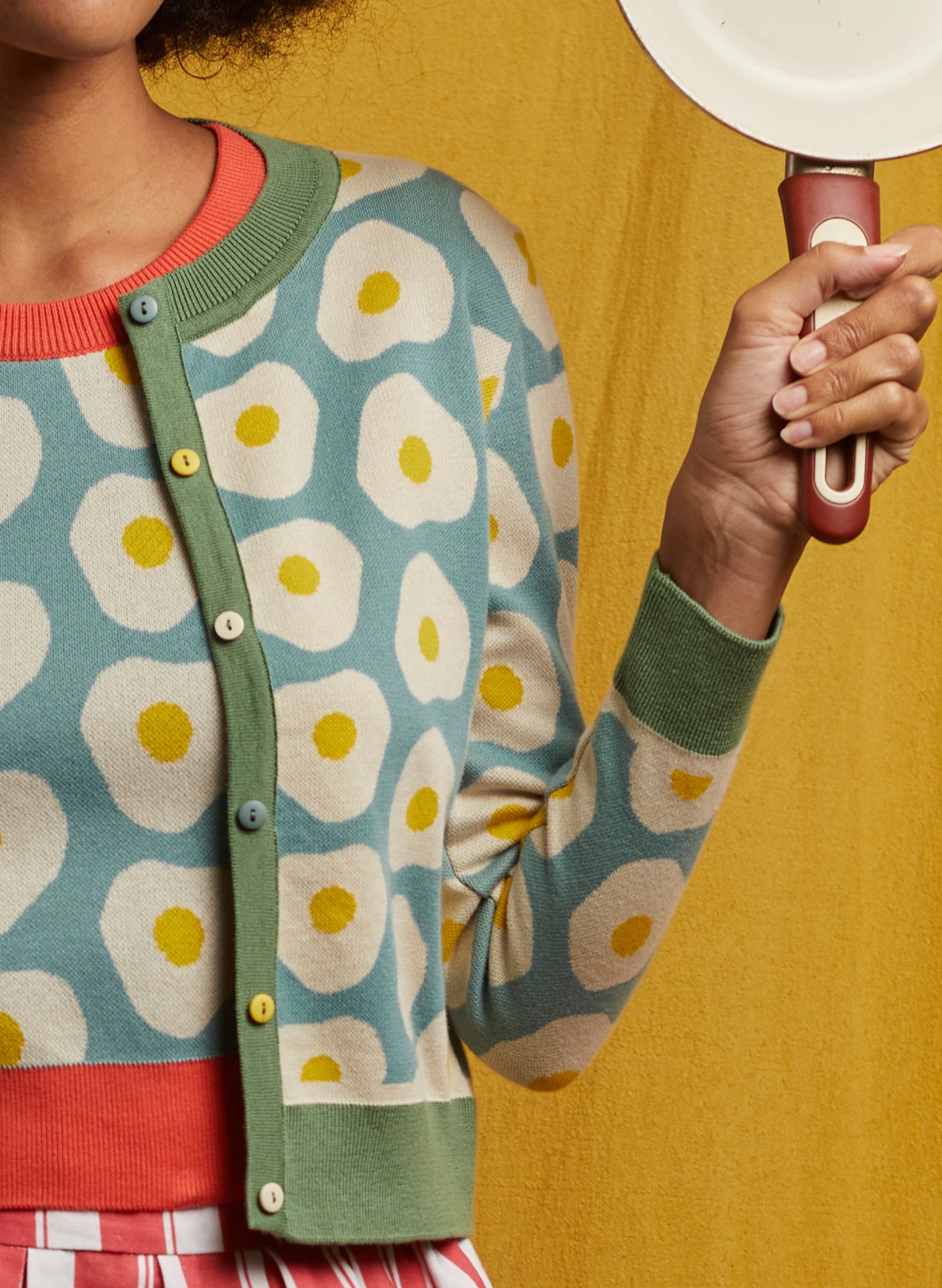 Vera - Teal Fried Egg Cardigan