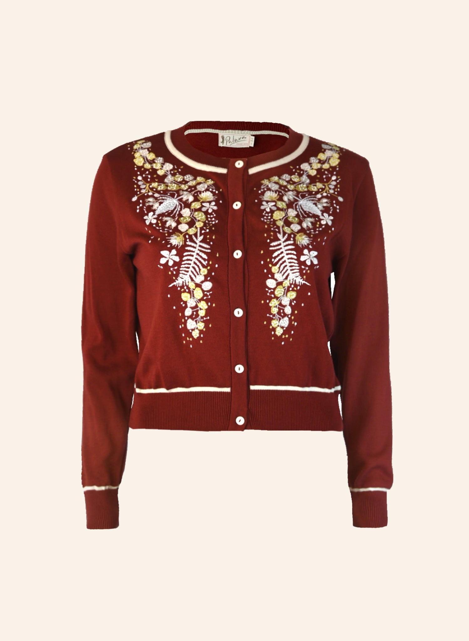 Vera - Burgundy Berries Cardigan