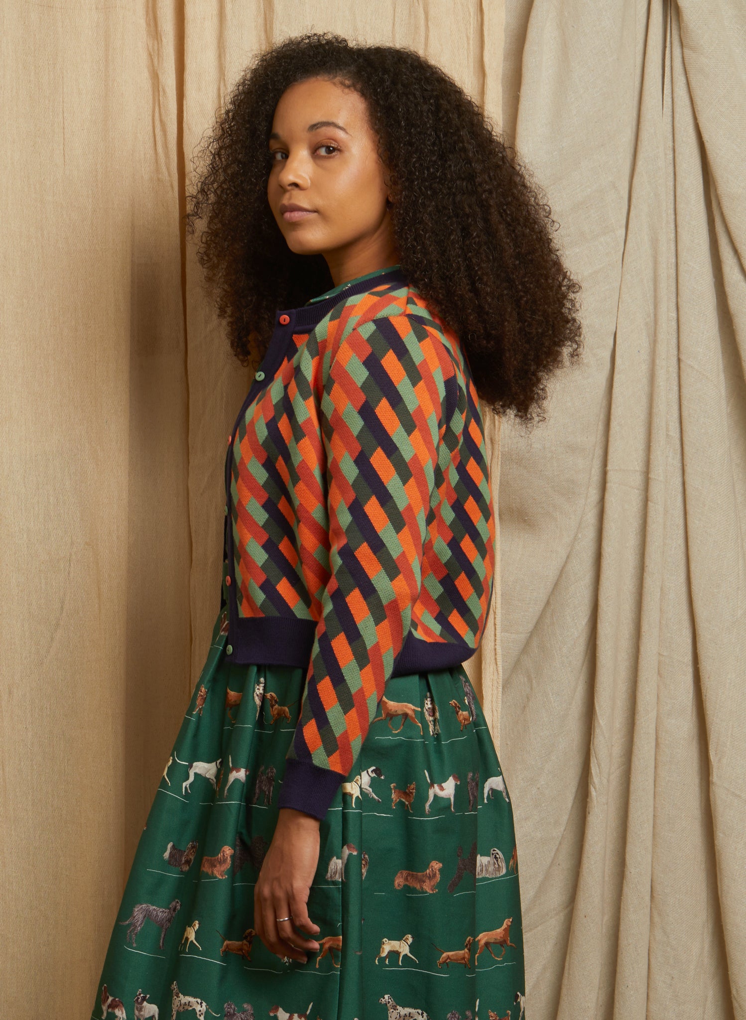 Vera - Coral Kaleidoscope Cardigan