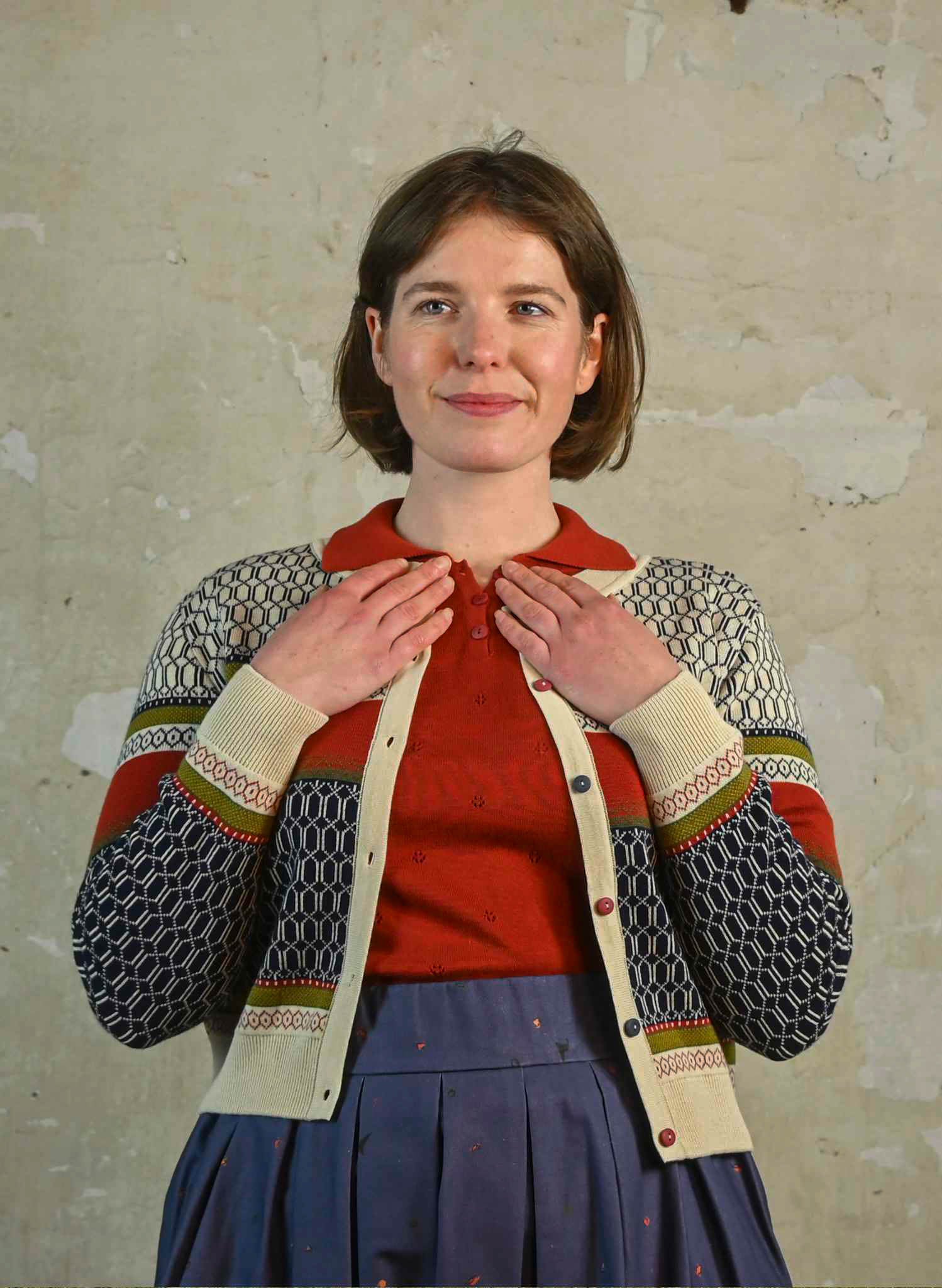 Vera Cardigan - Multi Geometric Fairisle