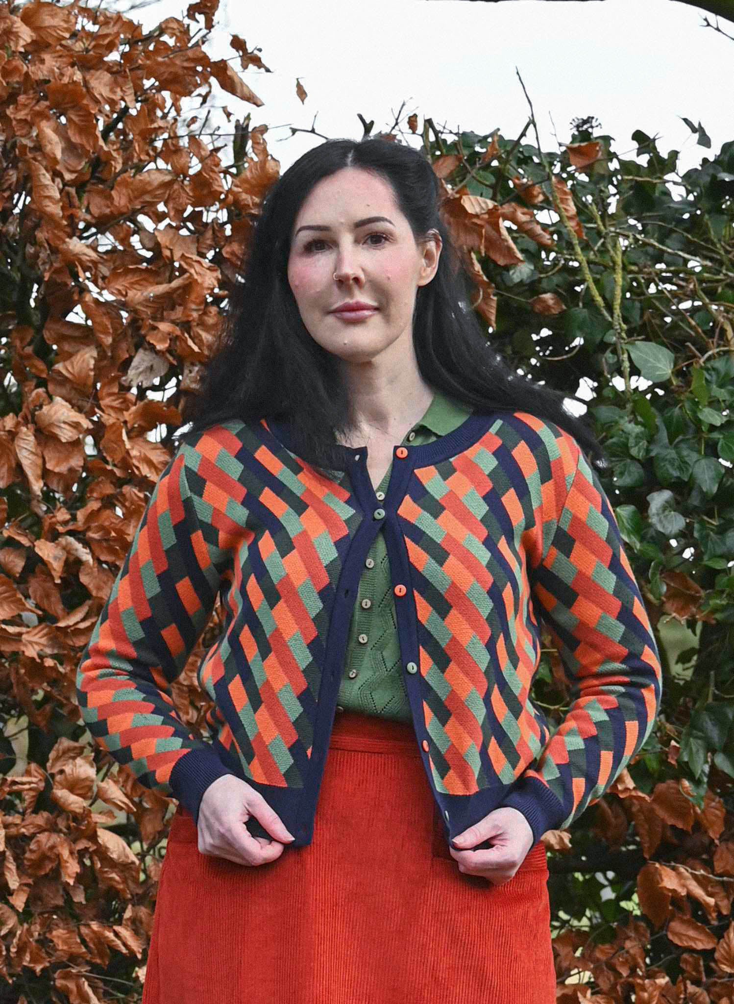 Vera - Coral Kaleidoscope Cardigan