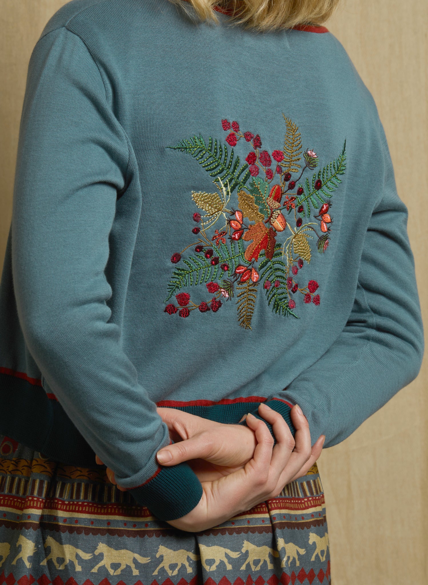 Vera - Mineral Blue Hedgerow Cardigan