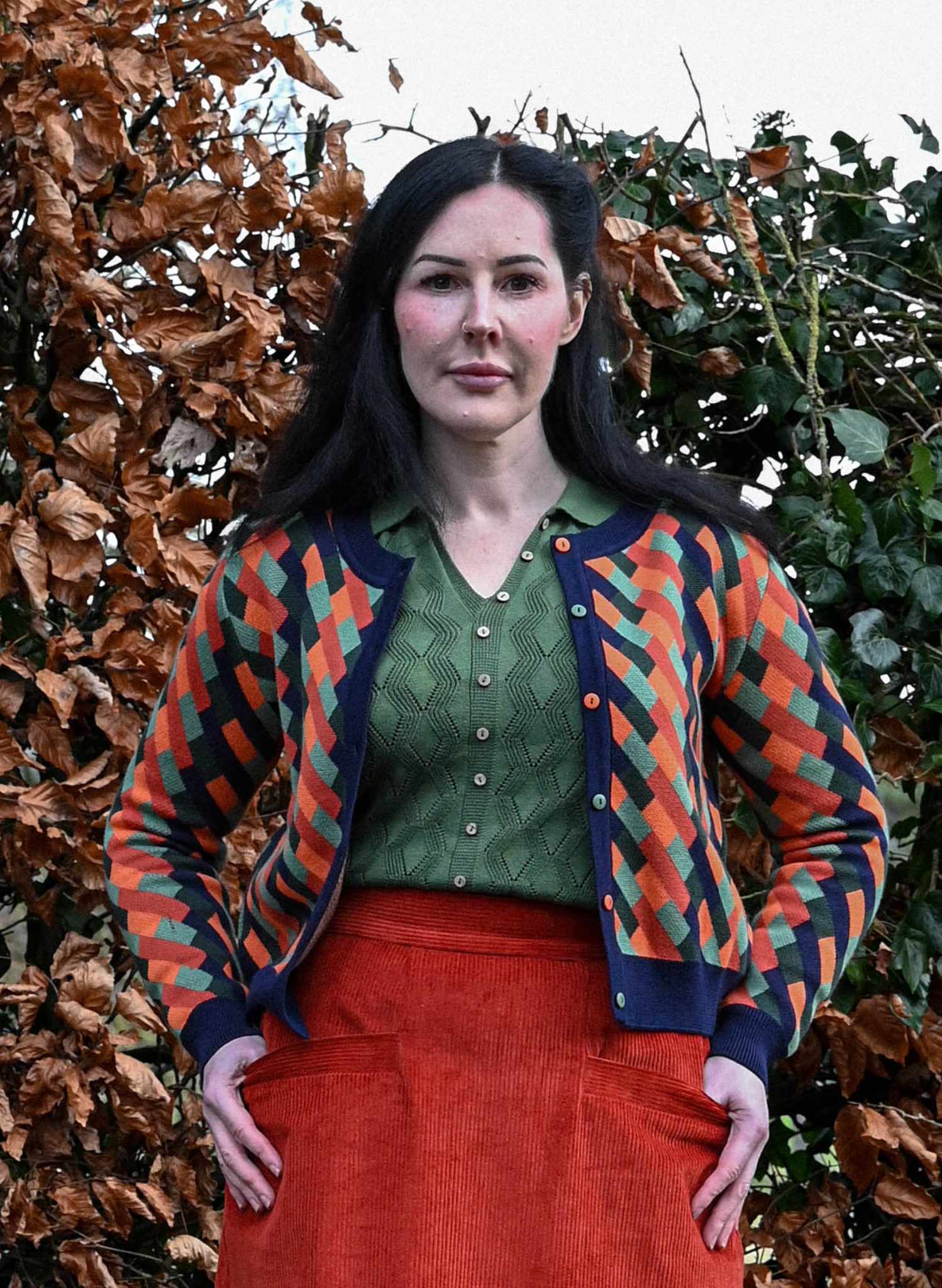 Vera - Coral Kaleidoscope Cardigan
