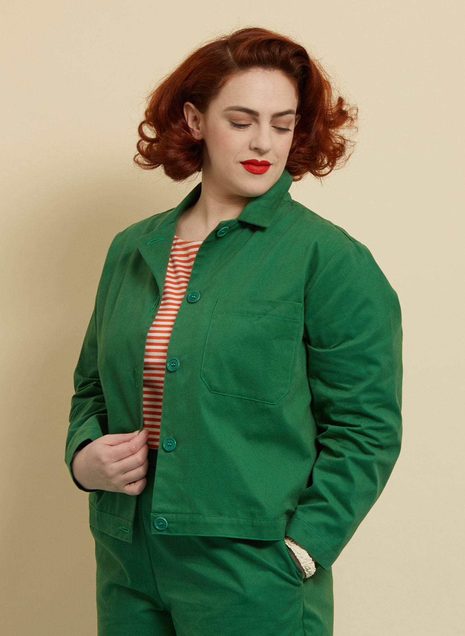 Walter - Green Cotton Workwear Jacket