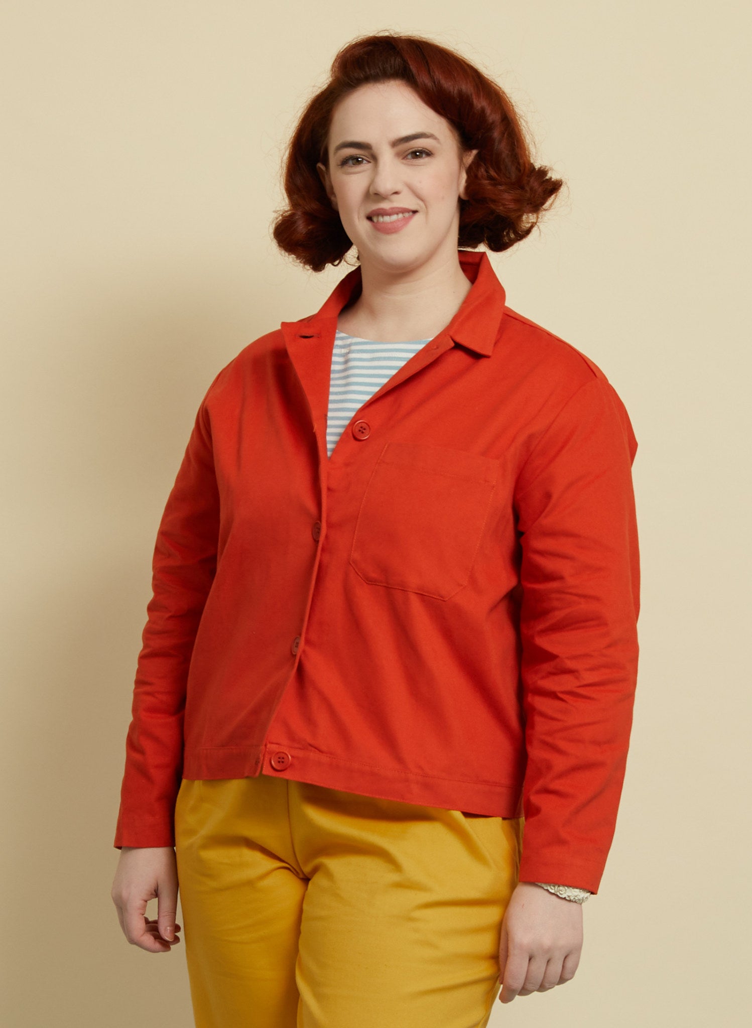 Walter Workwear Jacket - Red Cotton