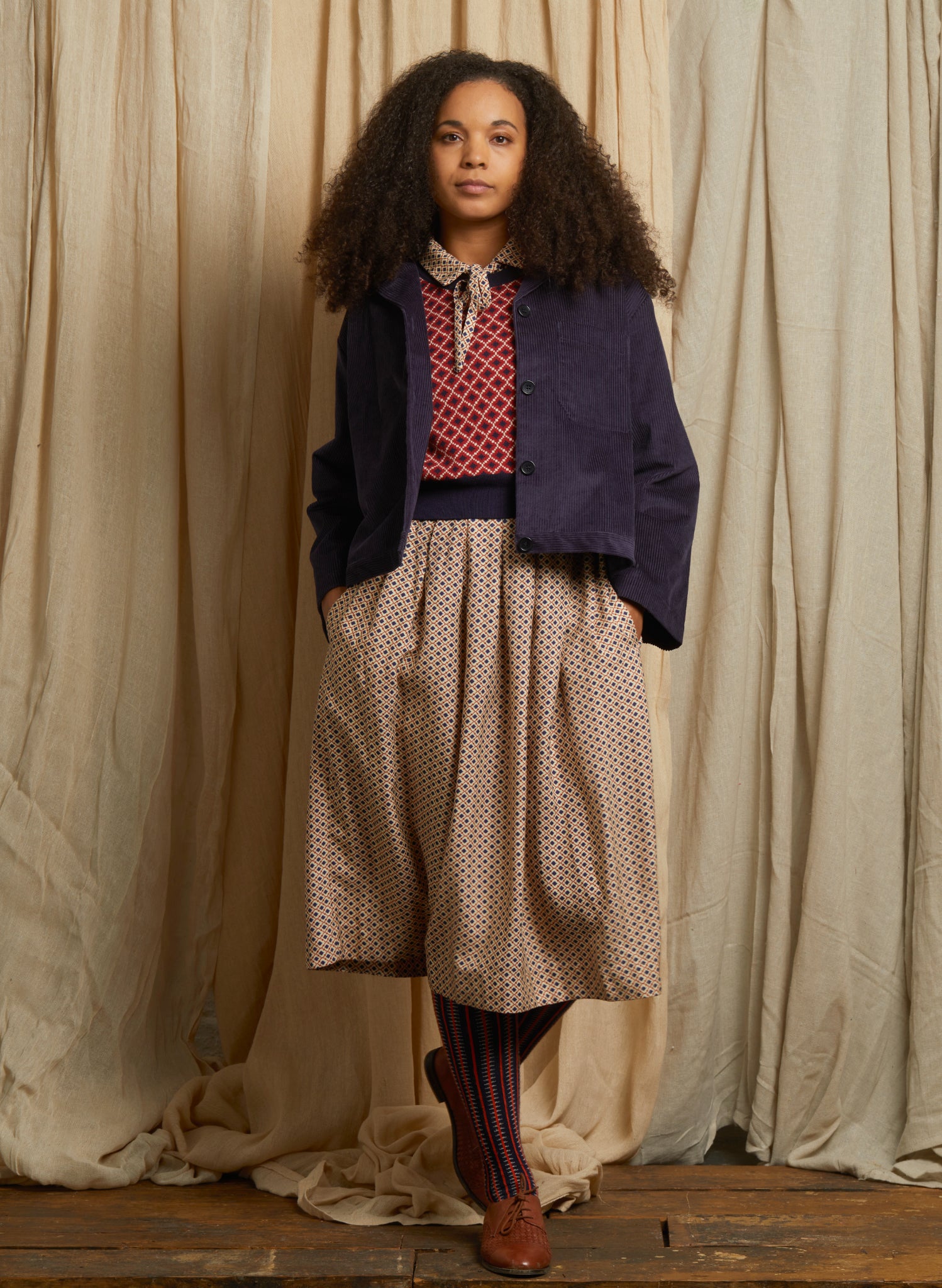 Archive Sale - Size 10 - Walter Jacket - Navy Corduroy
